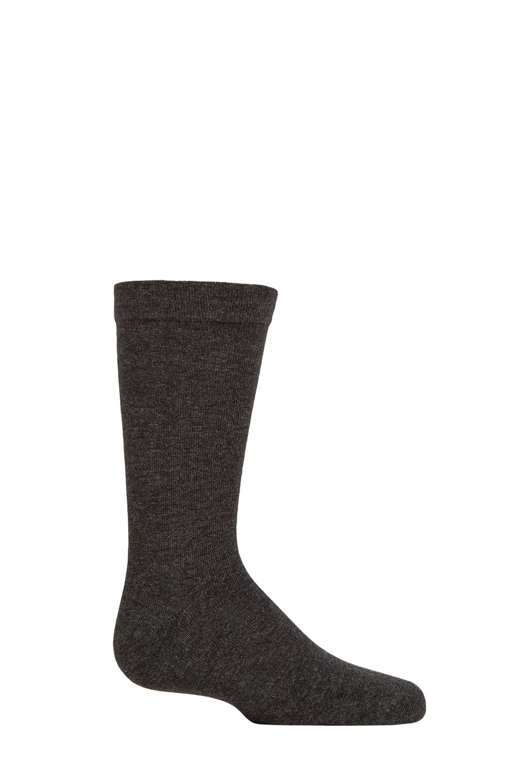 1 Pair Grey Plain Bamboo Socks with Comfort Cuff and Smooth Toe Seams Kids Unisex 9-12 Kids (4-7 Years) - SOCKSHOP