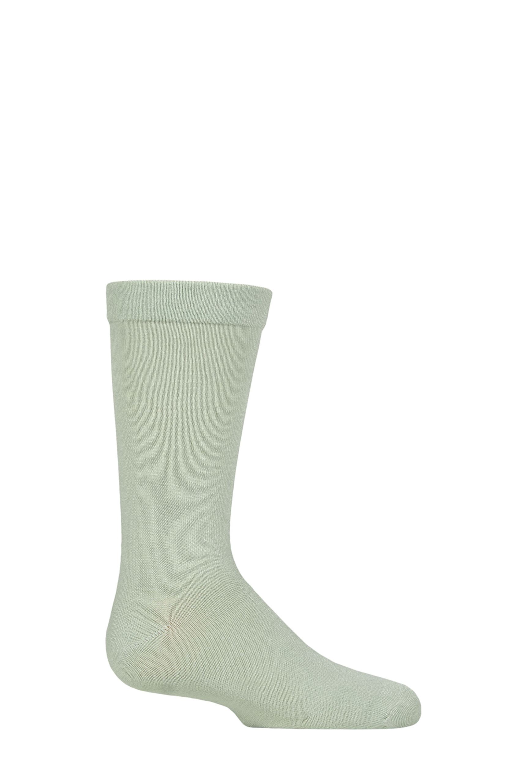 Boys and Girls 1 Pair SOCKSHOP Plain and Striped Bamboo Socks with Comfort Cuff and Smooth Toe Seams Sage 9-12