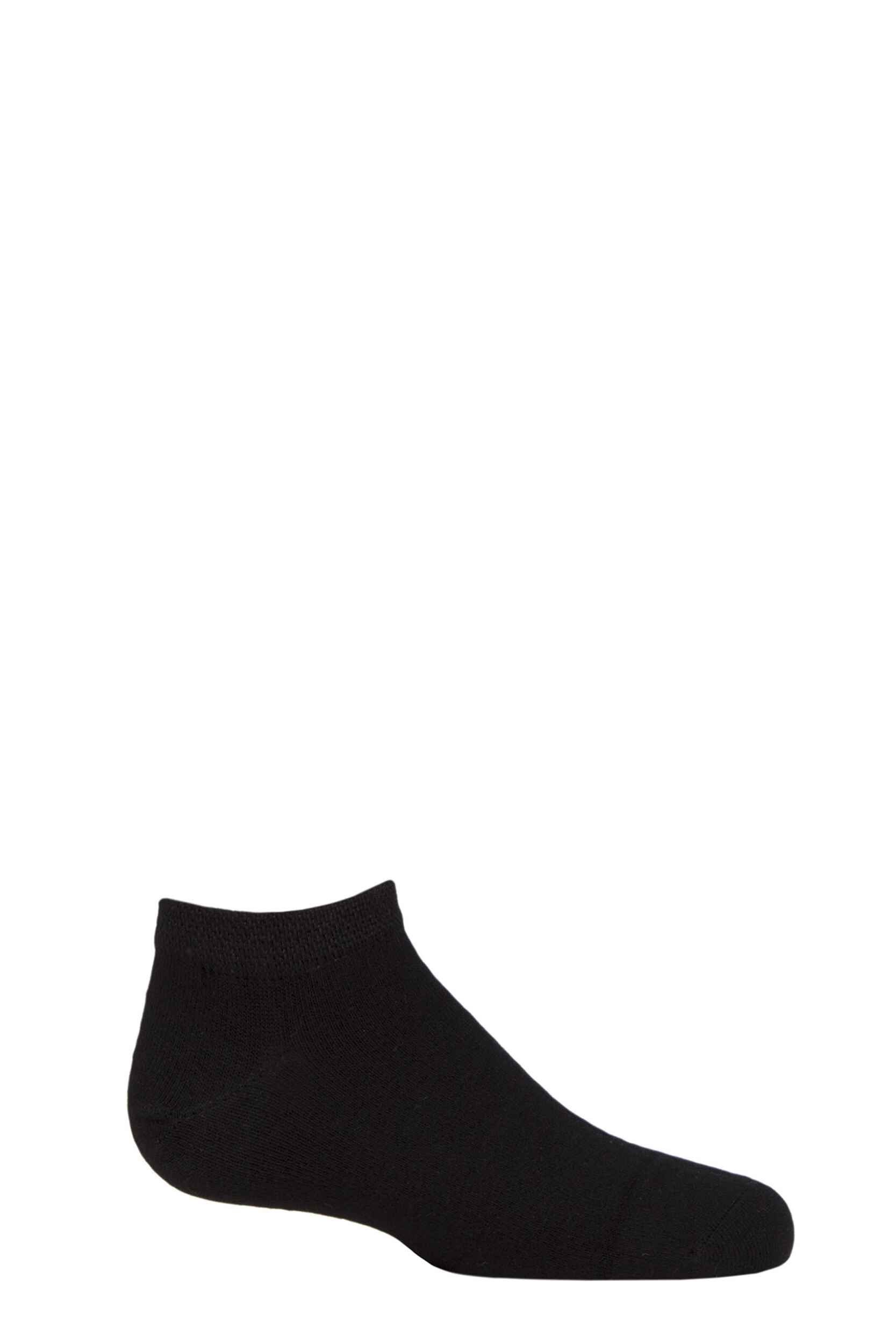 Boys and Girls 1 Pair SOCKSHOP Plain Bamboo Trainer Socks with Smooth Toe Seams Black 12.5-3.5 Kids (8-12 Years)