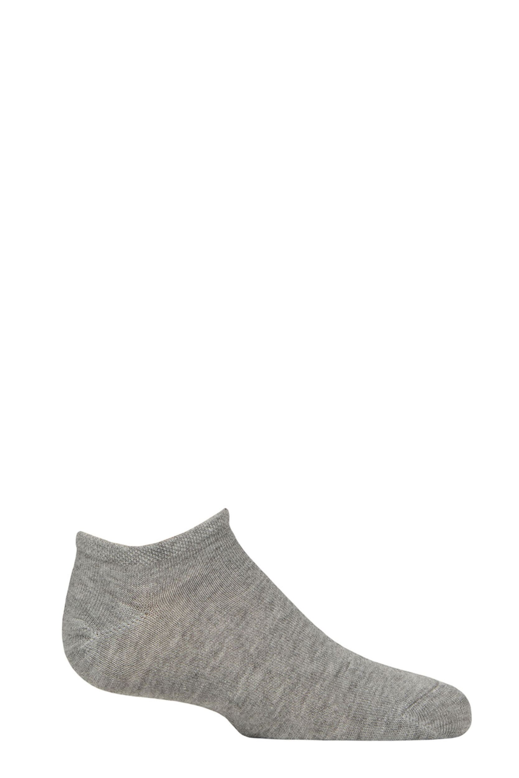 Boys and Girls 1 Pair SOCKSHOP Plain Bamboo Trainer Socks with Smooth Toe Seams Light Grey 6-8.5 Kids (1-3 Years)