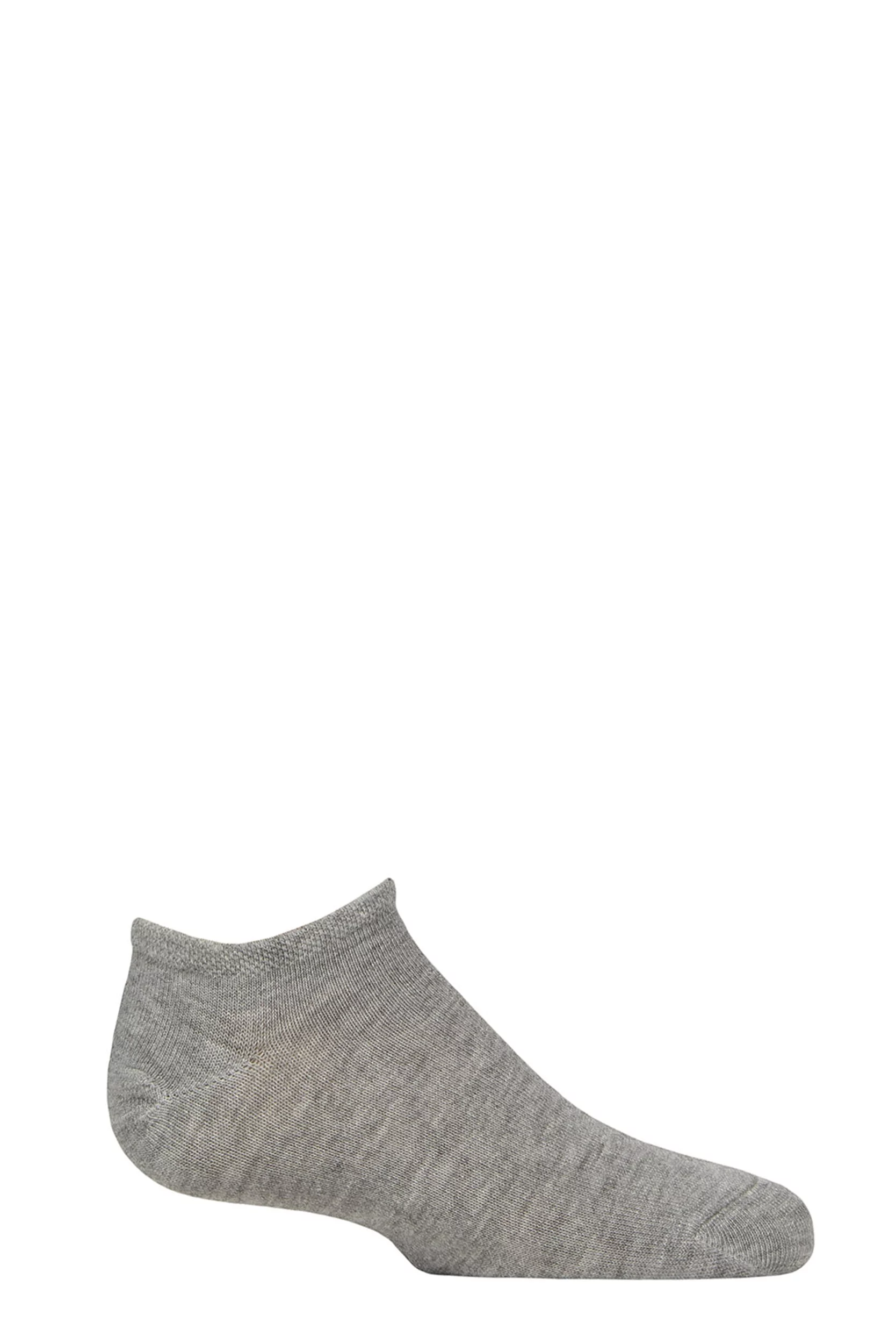 Boys and Girls 1 Pair SOCKSHOP Plain Bamboo Trainer Socks with Smooth Toe Seams Light Grey 4-5.5 Kids (13-14 Years)