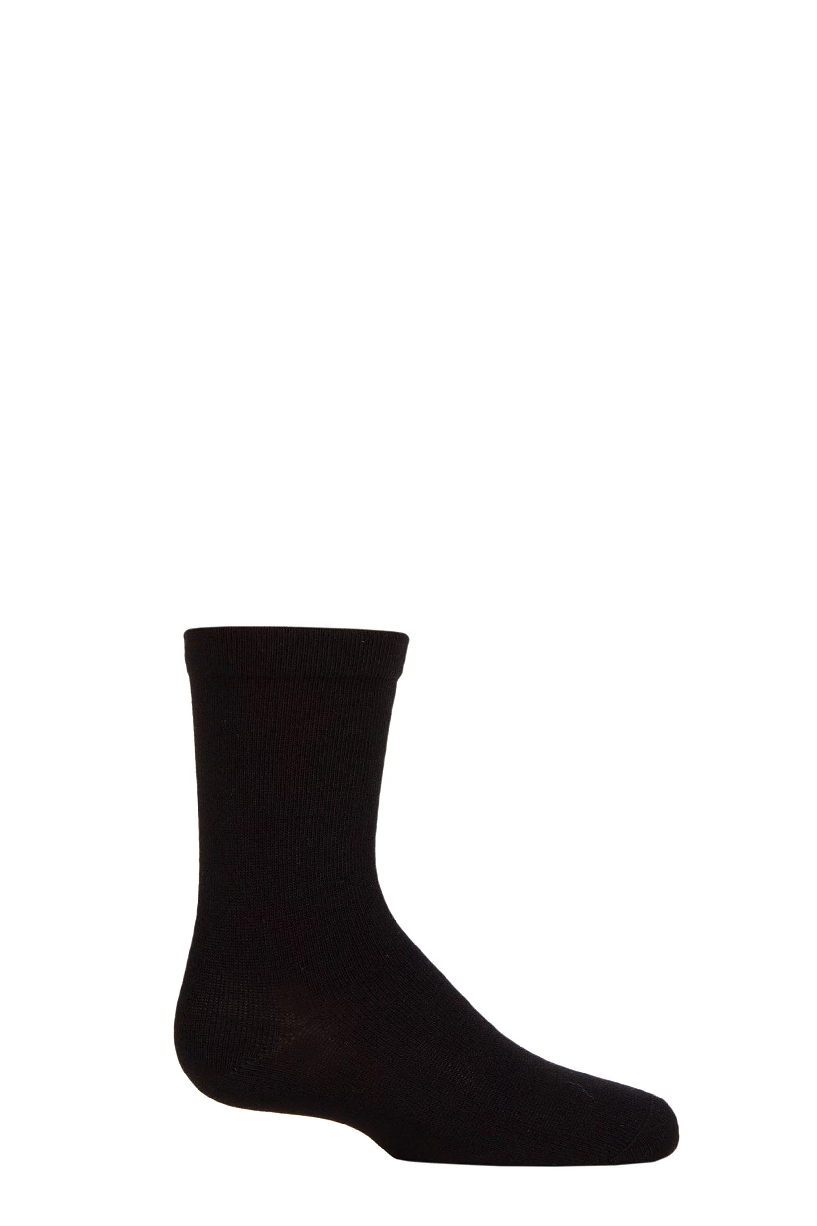 Boys and Girls 1 Pair SOCKSHOP Plain Mid-Weight Bamboo Socks with Comfort Cuff and Smooth Toe Seams Black 9