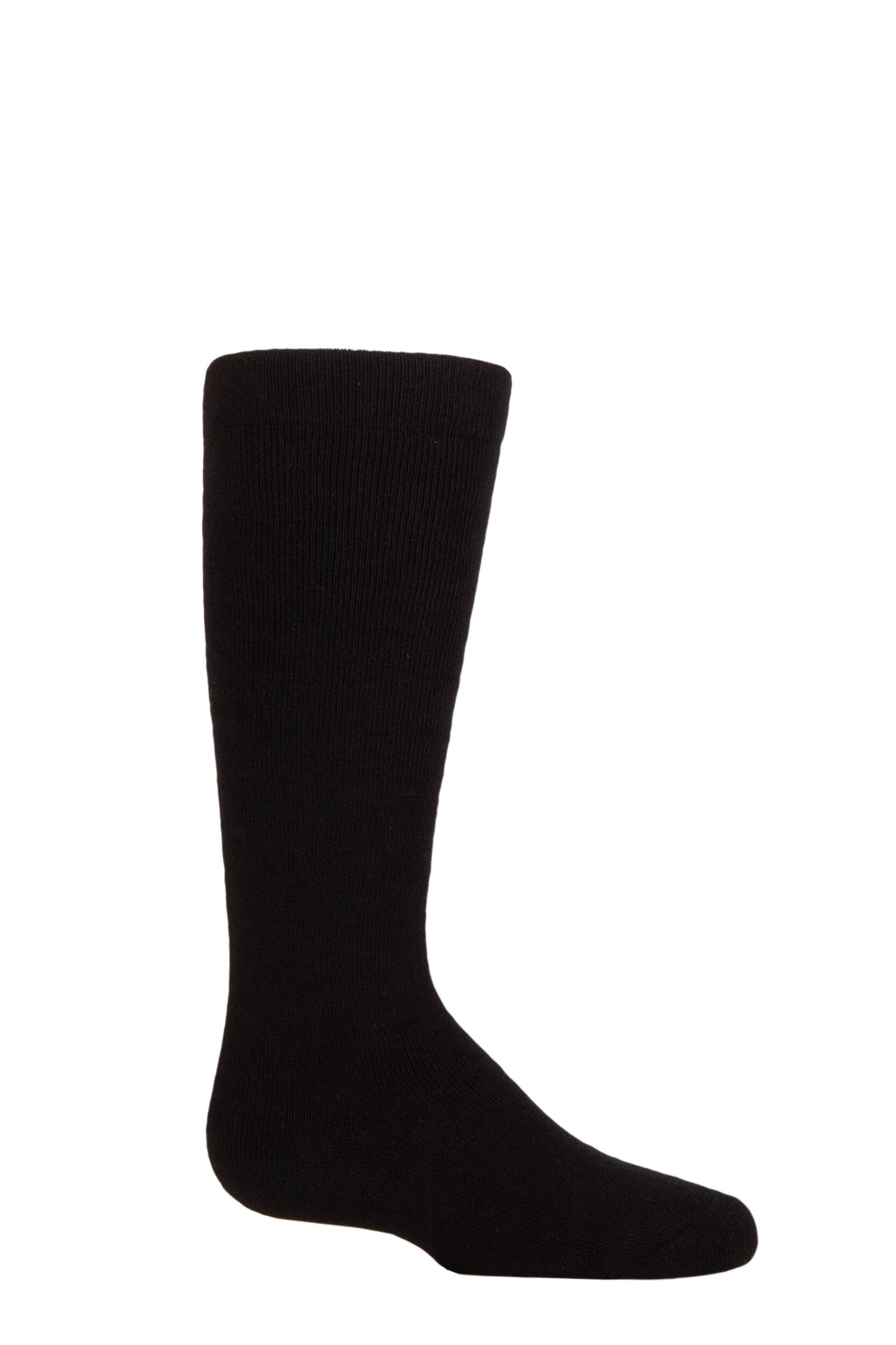 Boys and Girls 1 Pair SOCKSHOP Plain Wellington Boot Full Cushion Bamboo Socks with Comfort Cuff and Smooth Toe Seams Black 12.5-3.5