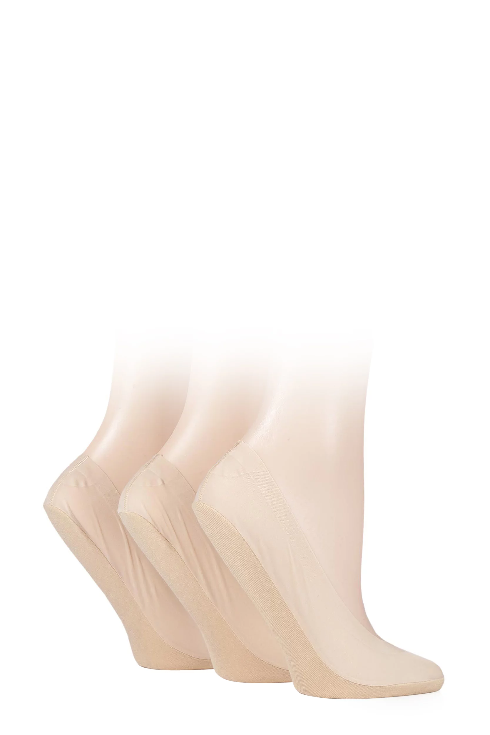 3 Pair Natural Smooth Nylon Shoe Liners Ladies 4-8 Ladies - SOCKSHOP