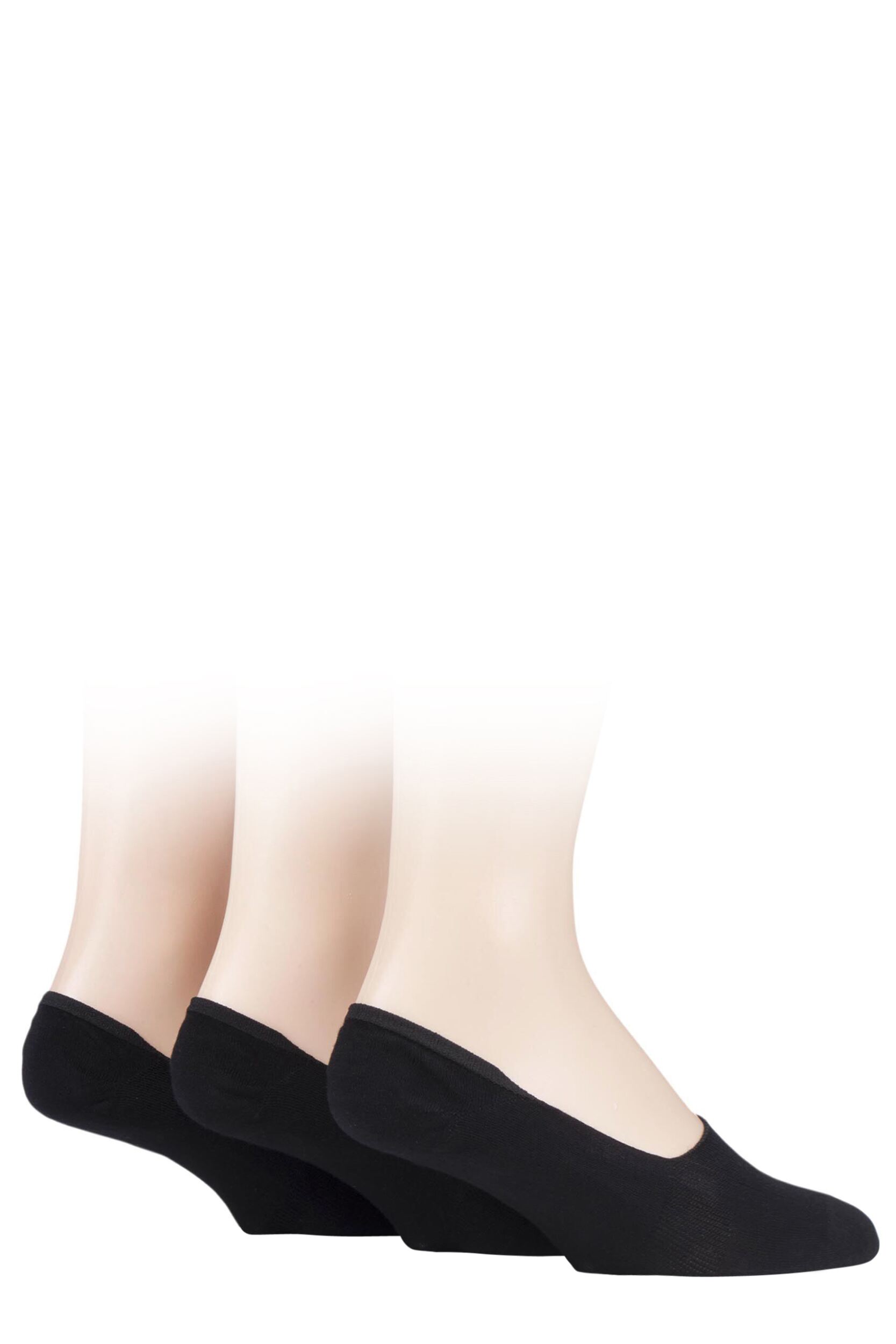 3 Pair Black Fine Bamboo Liners Men's 7-11 Mens - SOCKSHOP