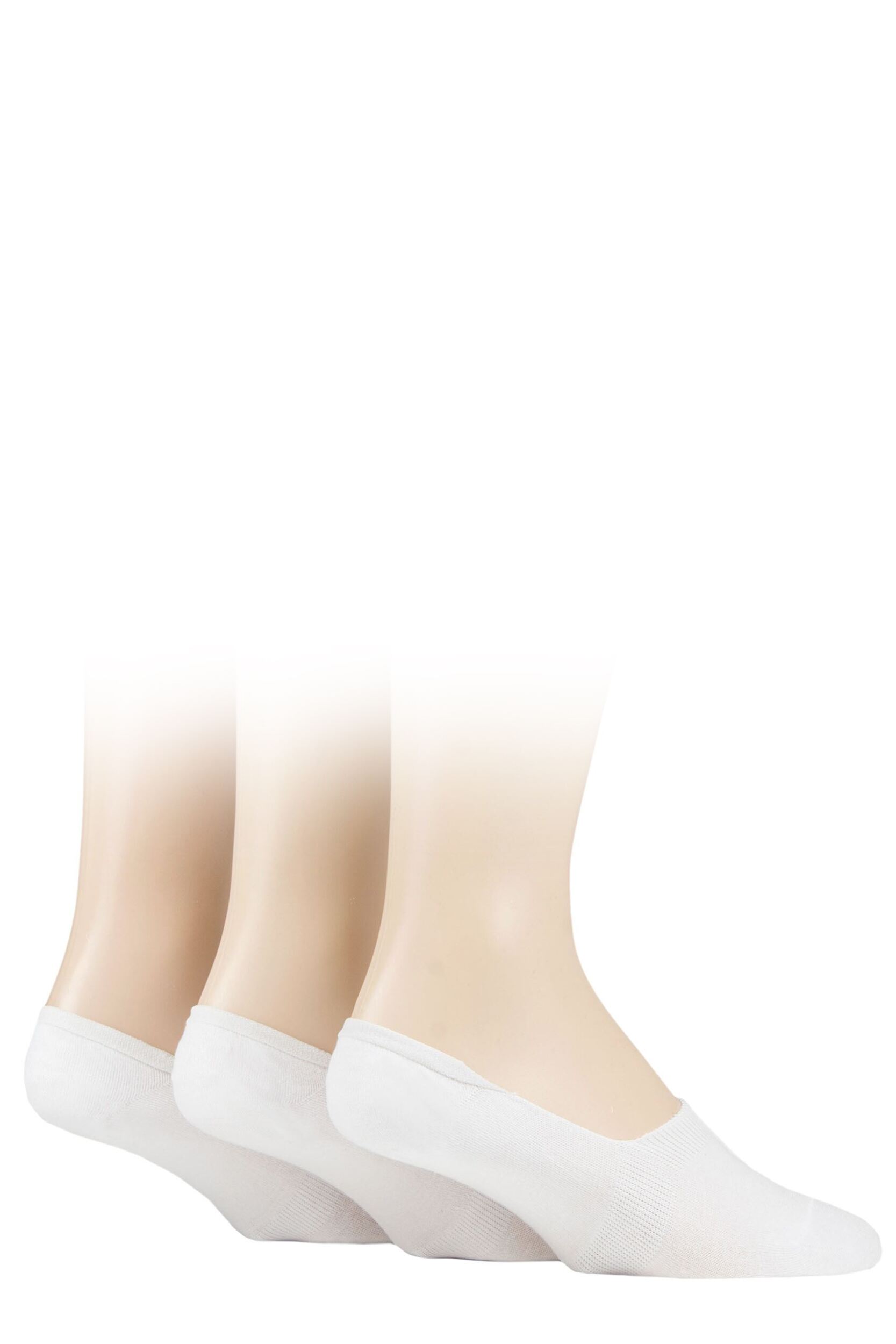Mens 3 Pair SOCKSHOP Fine Bamboo Liners White 7-11 Mens