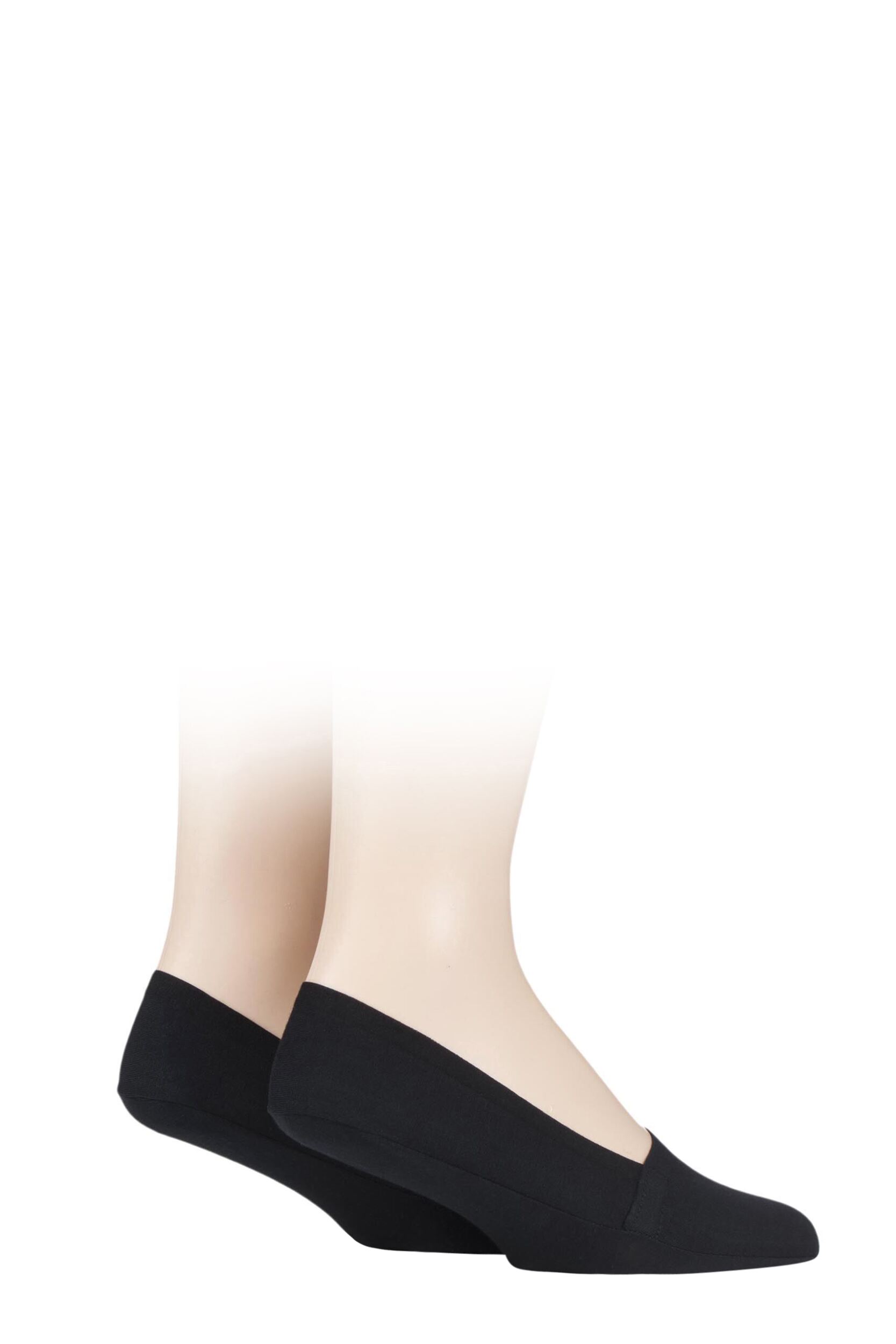 2 Pair Black Jersey Shoe Liners Men's 7-11 Mens - SOCKSHOP