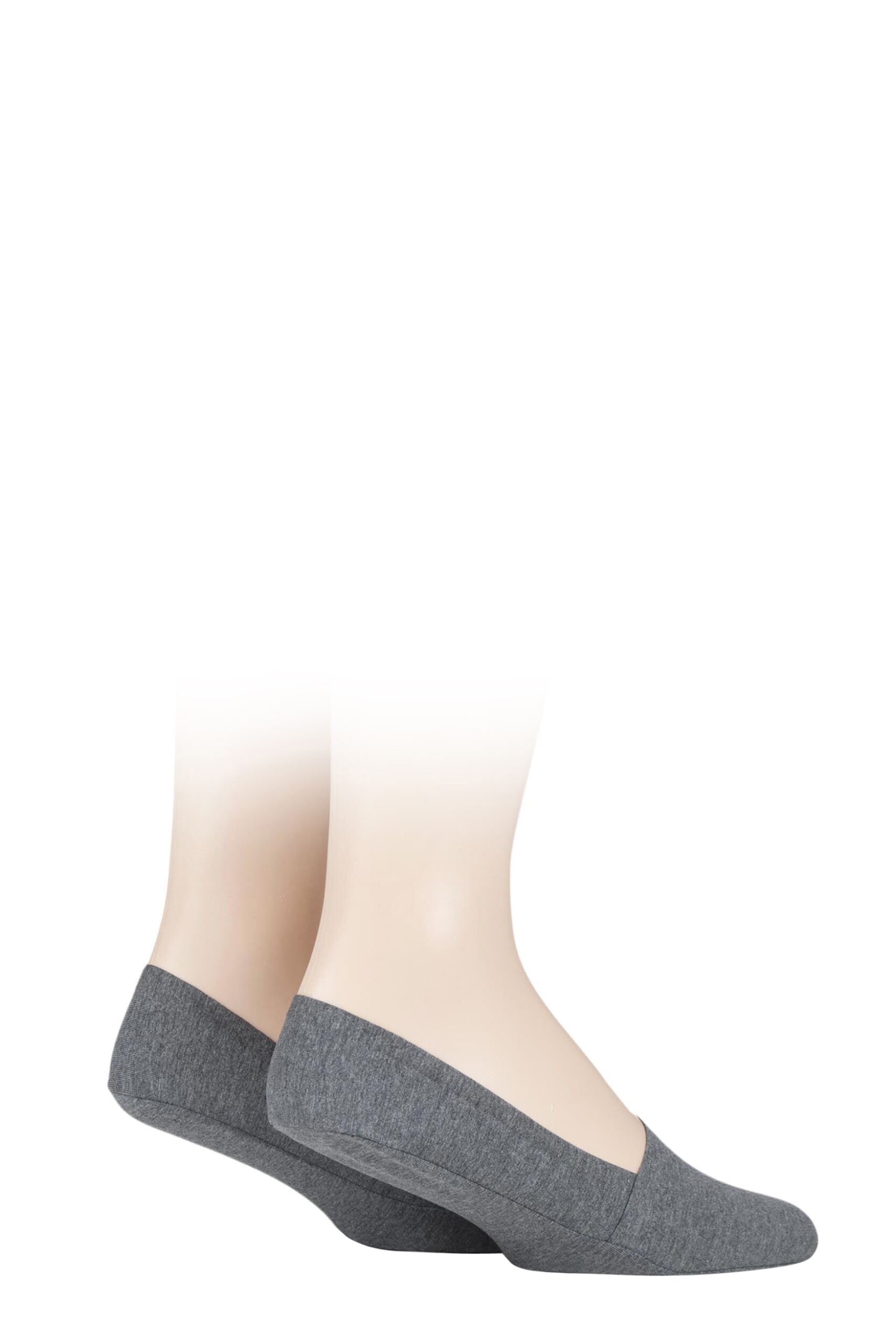 2 Pair Charcoal Jersey Shoe Liners Men's 7-11 Mens - SOCKSHOP