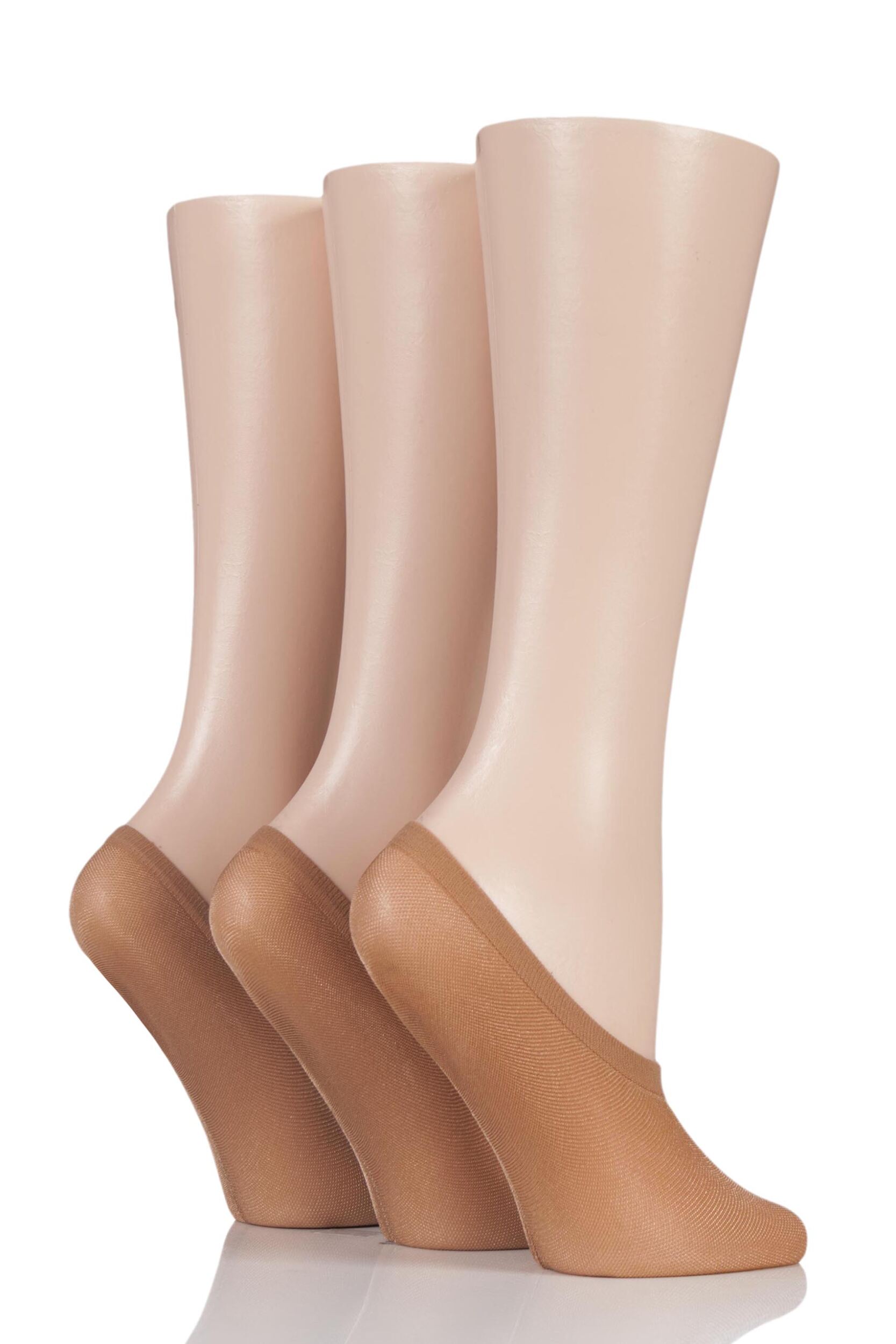 Image of Pair Hazelnut Soft Sheen Shoe Liner Socks Ladies - Ladies - SOCKSHOP