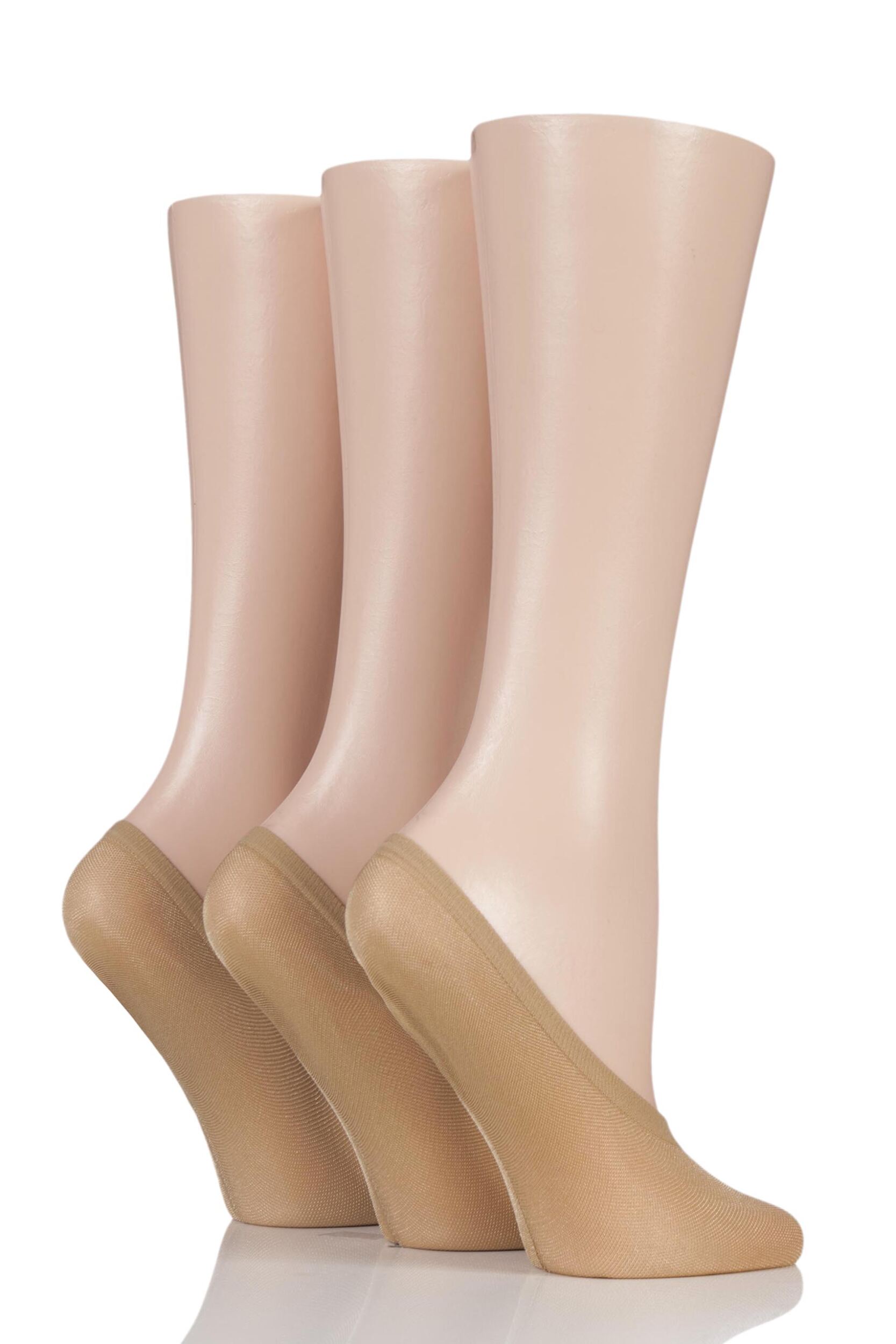 Image of Pair Nude Soft Sheen Shoe Liner Socks Ladies - Ladies - SOCKSHOP