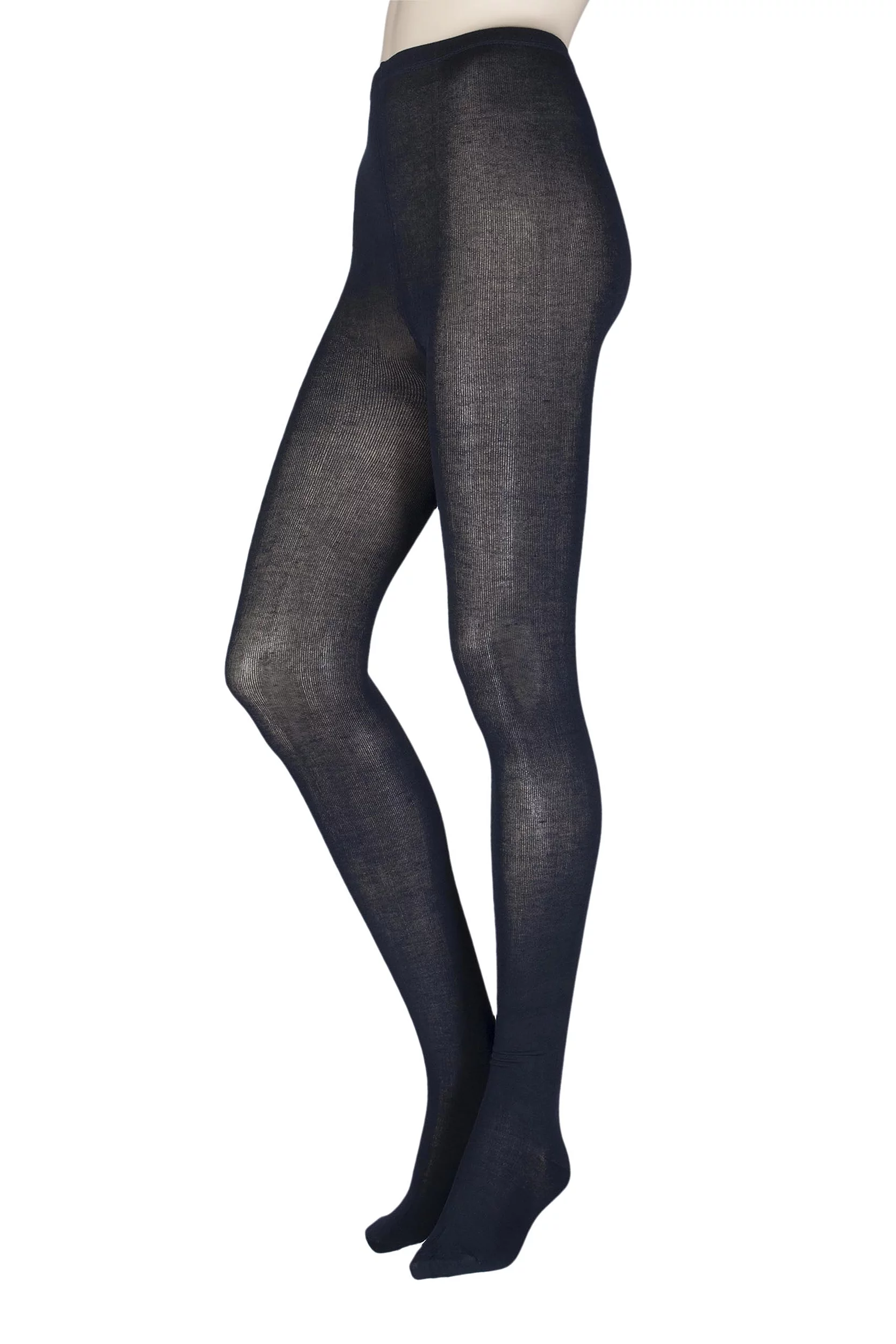 Women's 1 Pair SOCKSHOP Plain Bamboo Tights with Smooth Toe Seams Navy