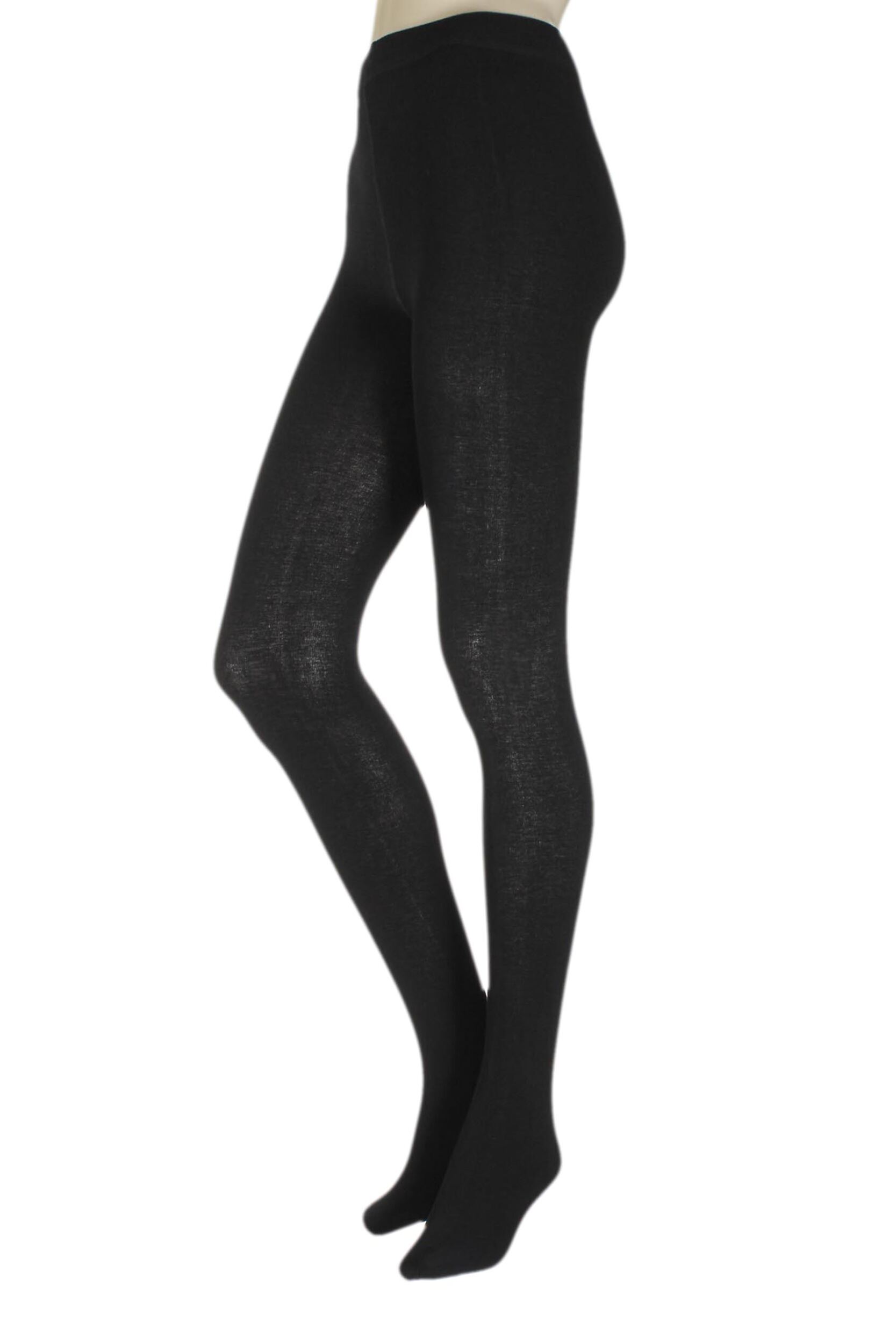 Women's 1 Pair SockShop Brushed Inside Bamboo Tights Black Medium / Large