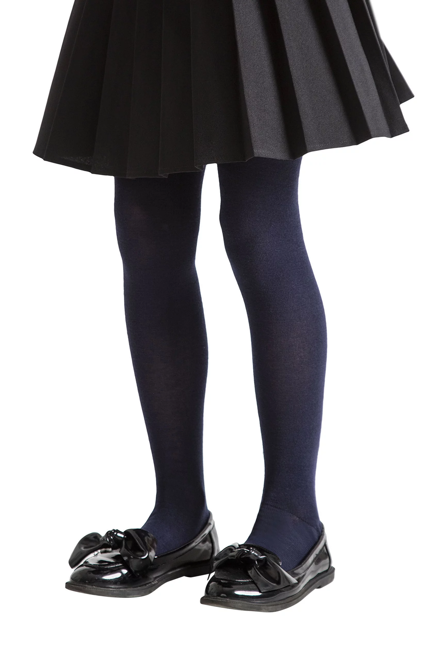 1 Pair Navy Plain Bamboo Tights with Smooth Toe Seams Girls 5-6 Years - SOCKSHOP