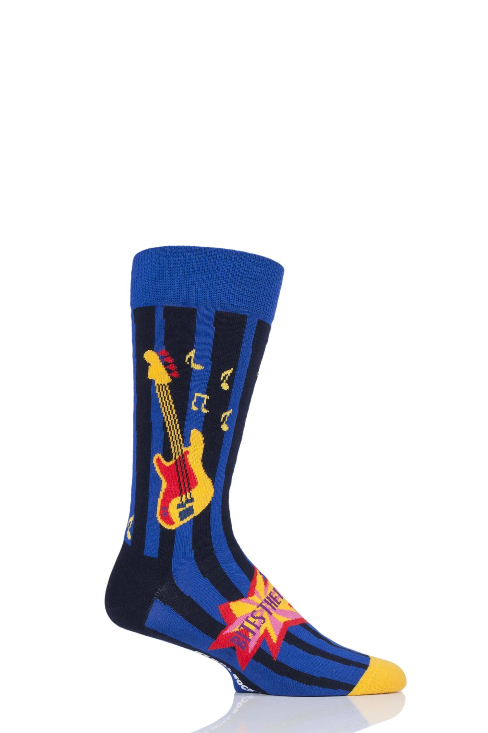 1 Pair Multi Queen 'Another One Bites The Dust' Combed Cotton Socks Unisex 4-7 Unisex - Happy Socks