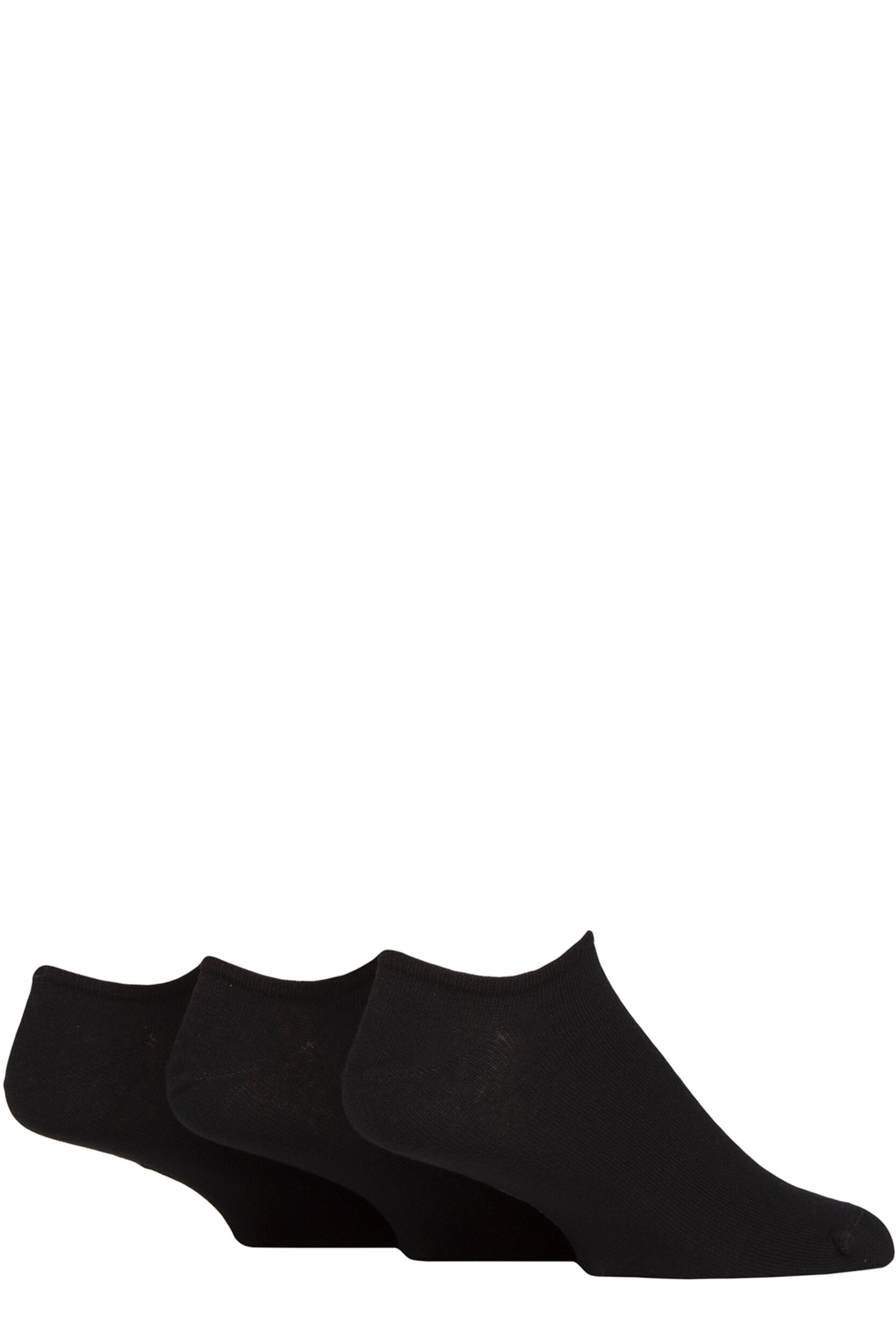 Mens and Women's 3 Pair Reebok Foundation Cotton Trainer Socks Black 4.5-6 UK