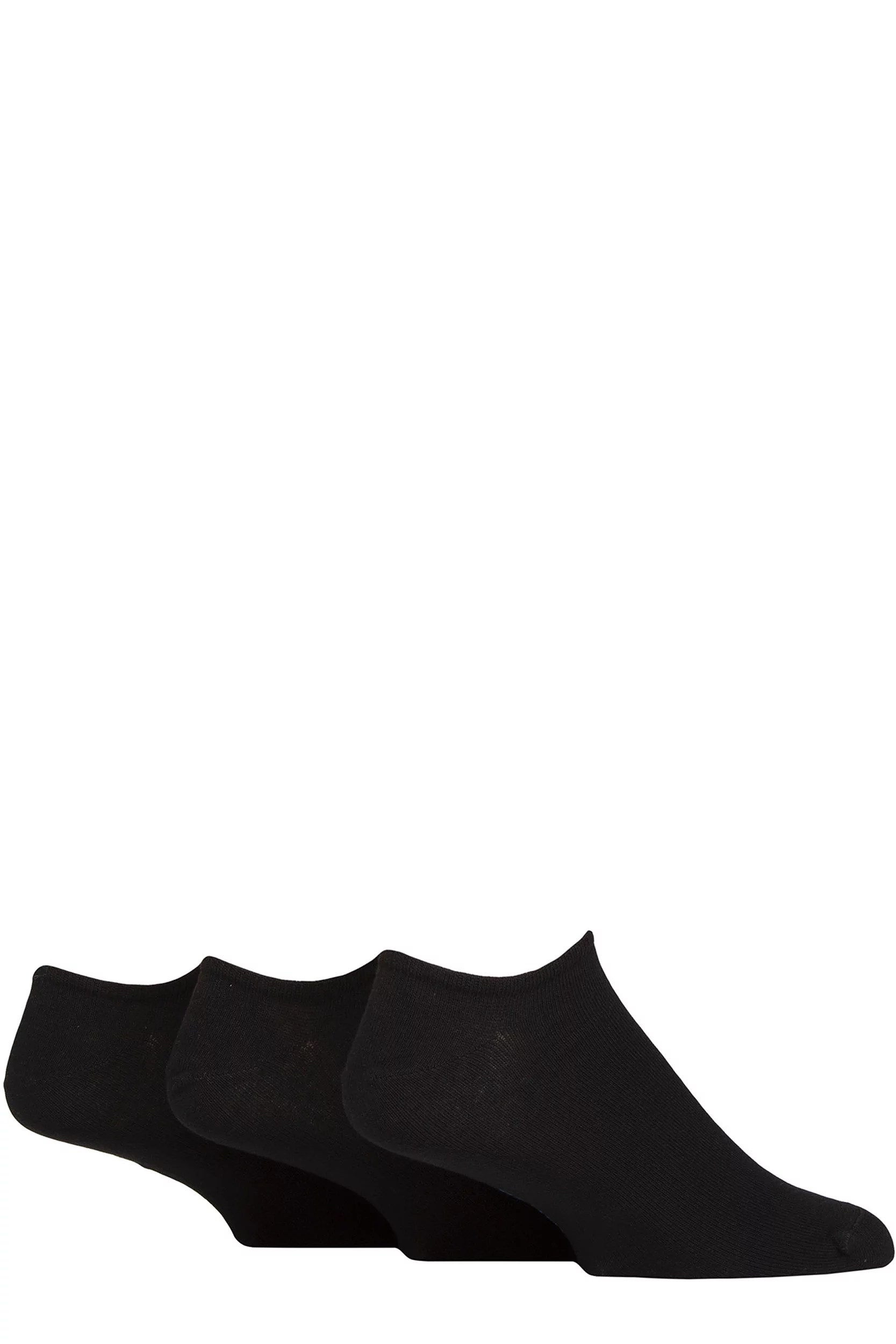 Mens and Women's 3 Pair Reebok Foundation Cotton Trainer Socks Black 8.5-10 UK