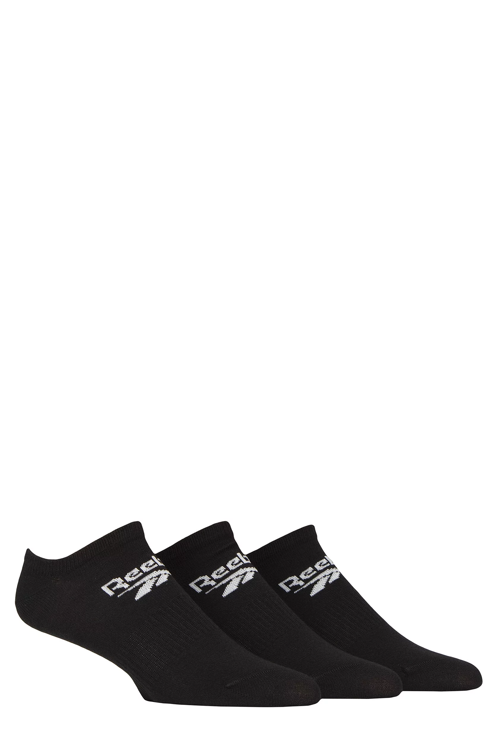 Mens and Women's 3 Pair Reebok Core Cotton Trainer Socks Black 4.5-6 UK