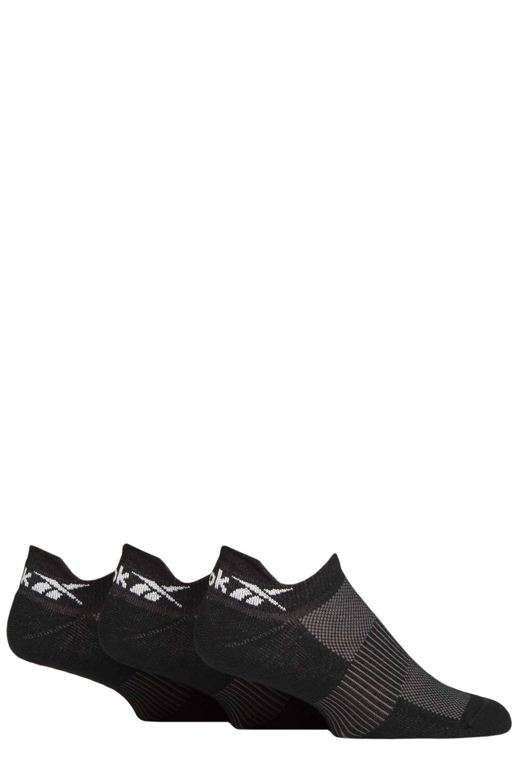 Mens and Women's 3 Pair Reebok Essentials Cotton Trainer Socks Black 6.5-8 UK