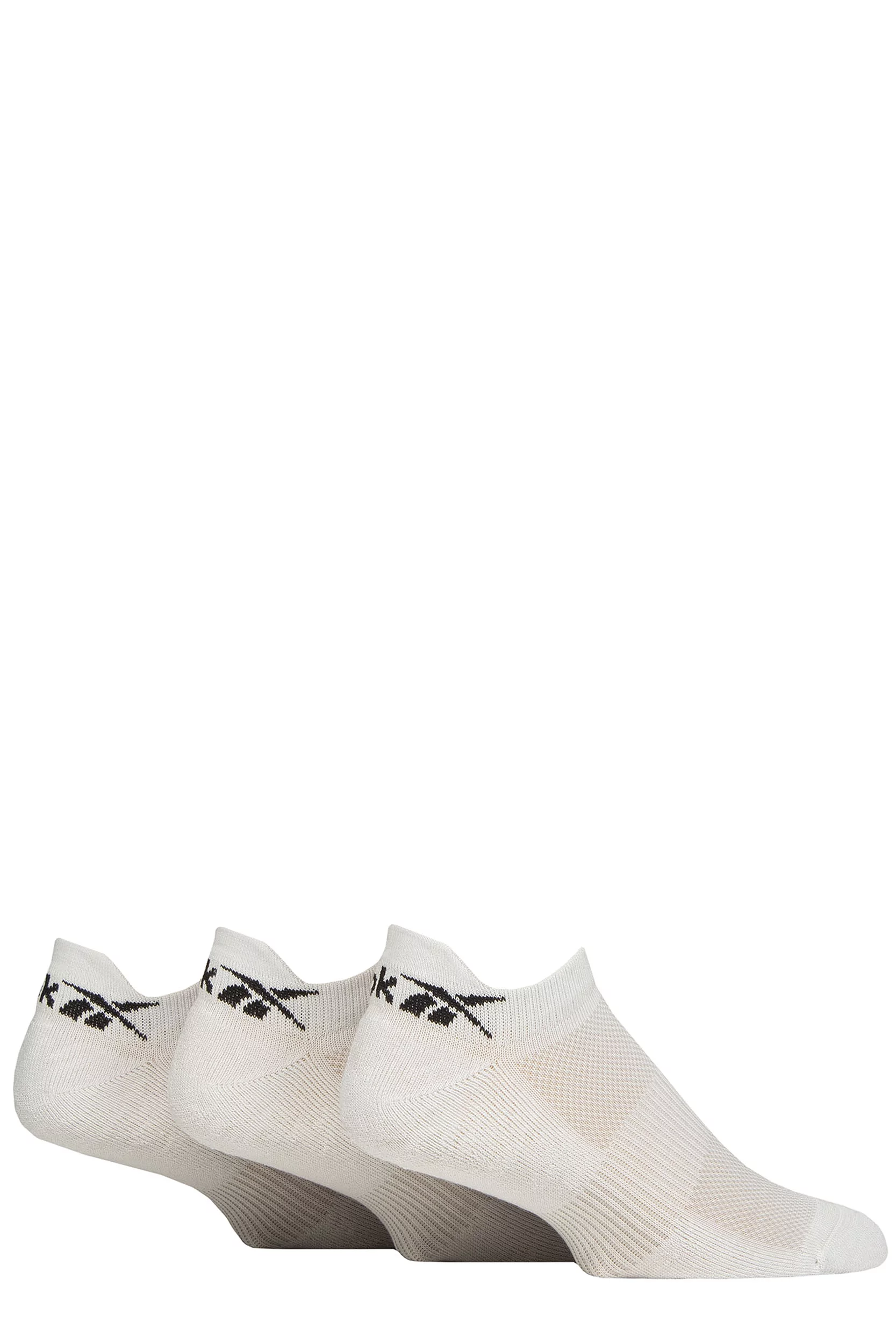 Mens and Women's 3 Pair Reebok Essentials Cotton Trainer Socks White 6.5-8 UK