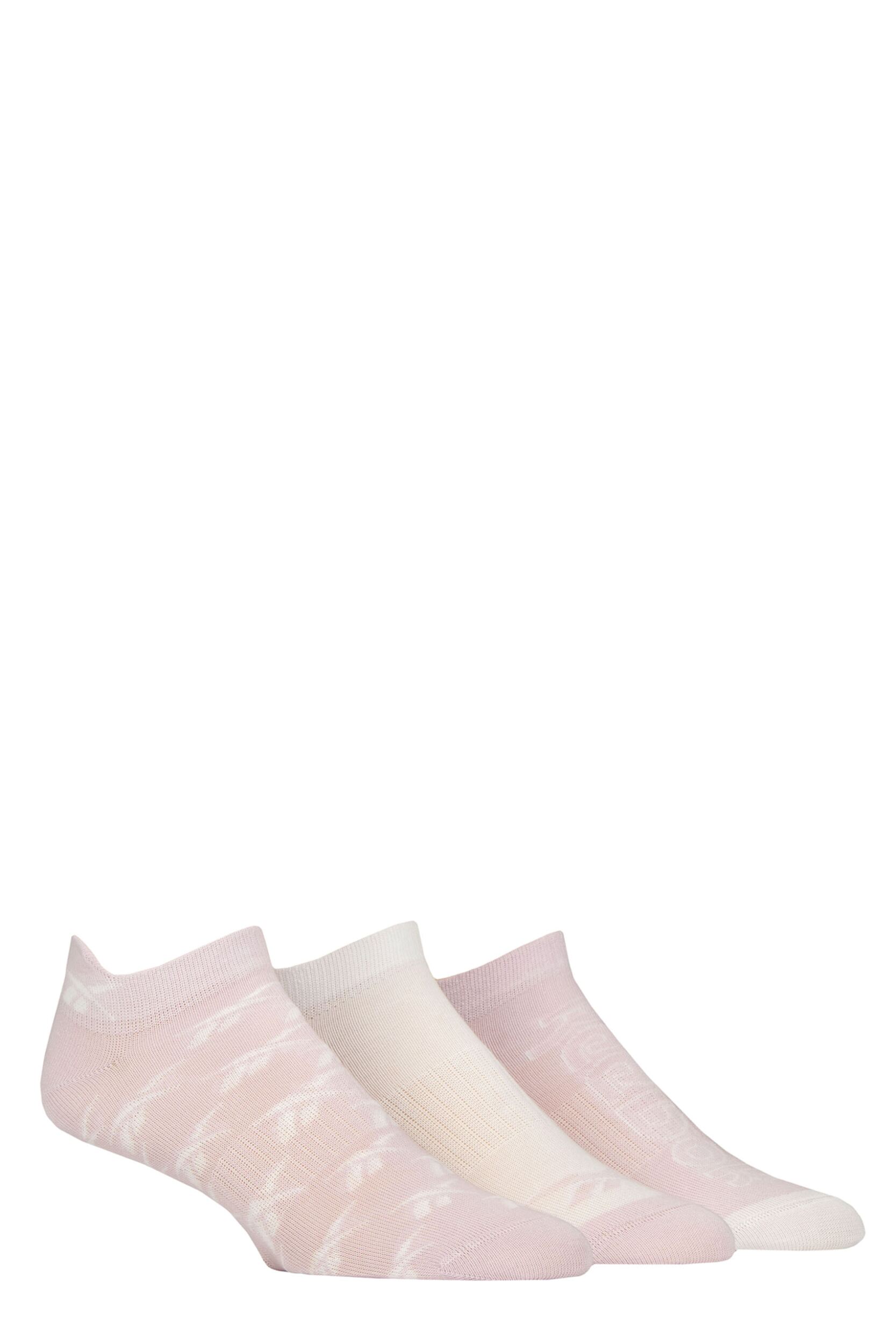 Mens and Women's 3 Pair Reebok Essentials Cotton Trainer Socks with Arch Support Sand / White / Sand 4.5-6 UK