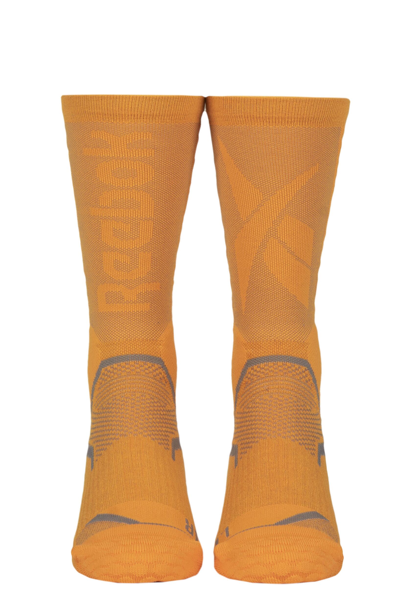 Mens and Women's 1 Pair Reebok Technical Recycled Crew Technical Fitness Socks Orange 8.5-10 UK