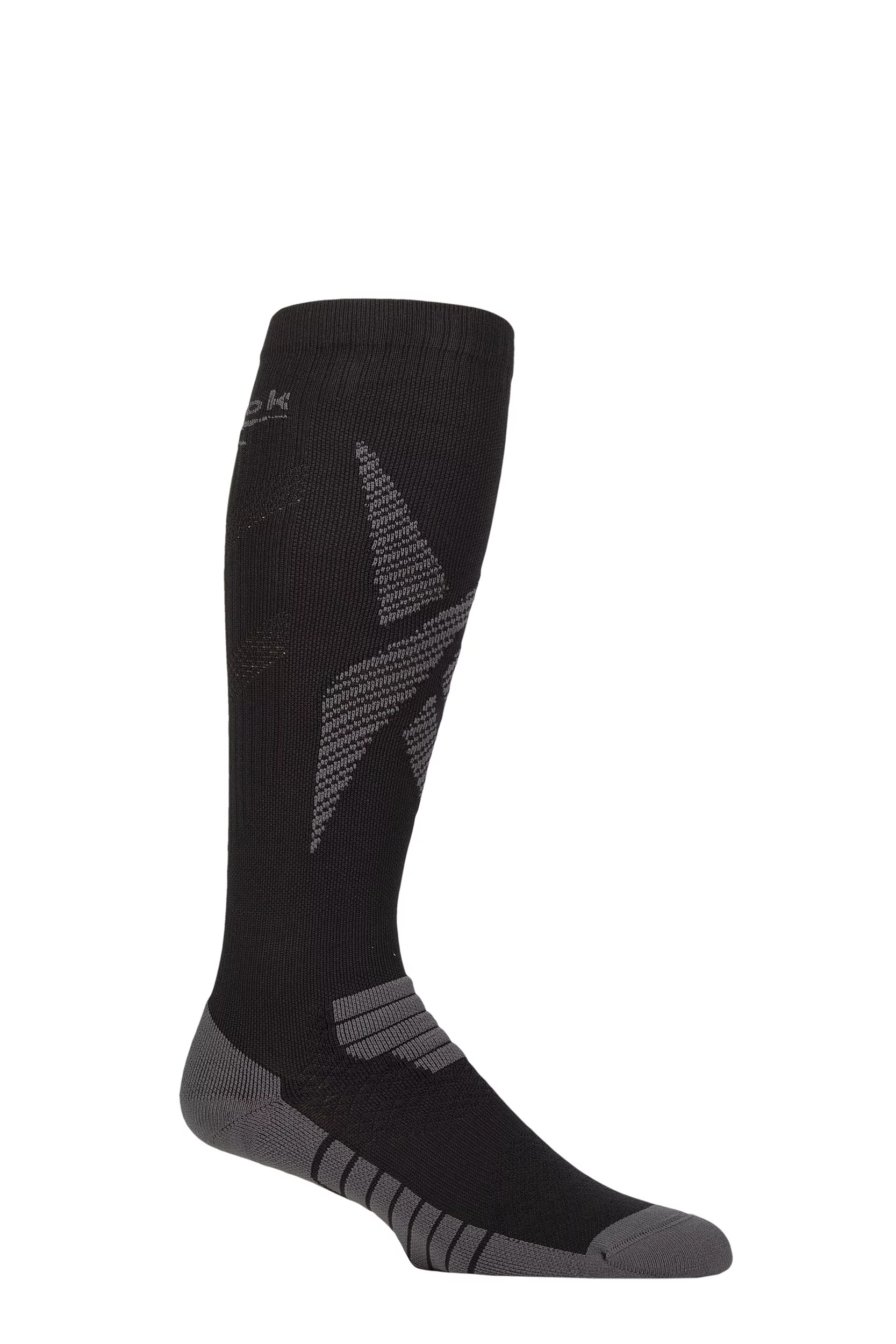 Mens and Women's 1 Pair Reebok Technical Recycled Long Compression Running Socks Black 6.5-8 UK