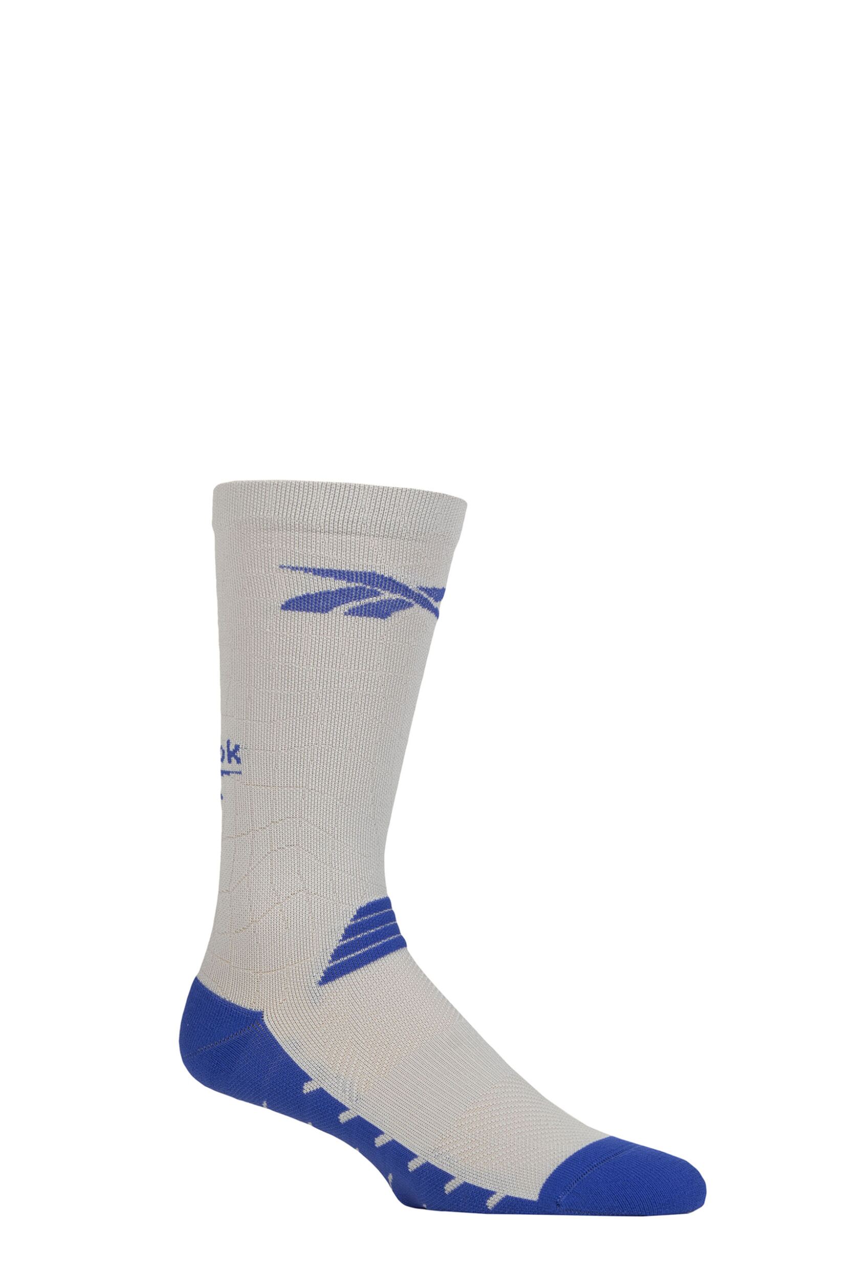 Mens and Women's 1 Pair Reebok Technical Recycled Crew Technical Fitness Socks Grey 4.5-6 UK