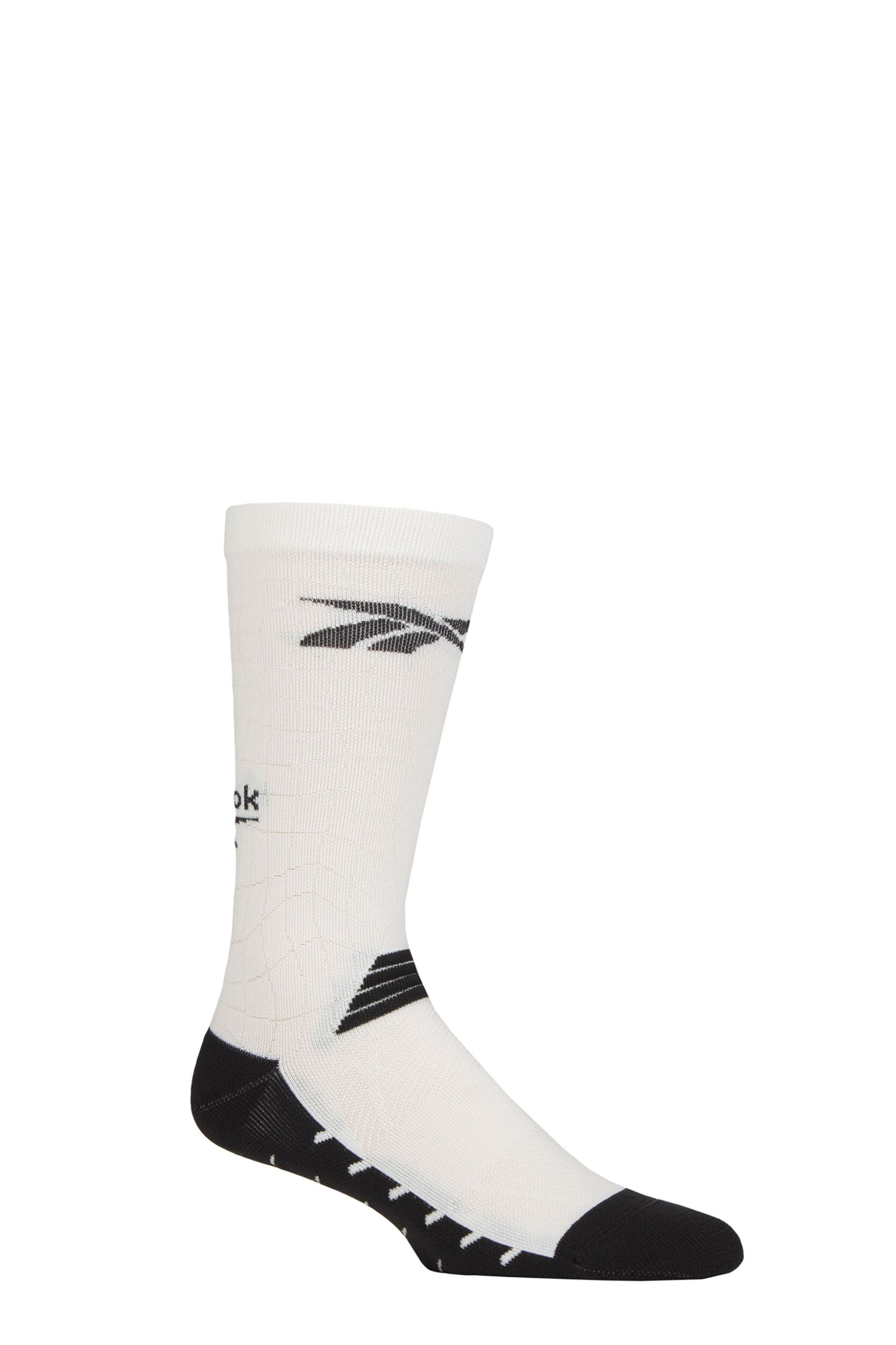Mens and Women's 1 Pair Reebok Technical Recycled Crew Technical Fitness Socks White 8.5-10 UK