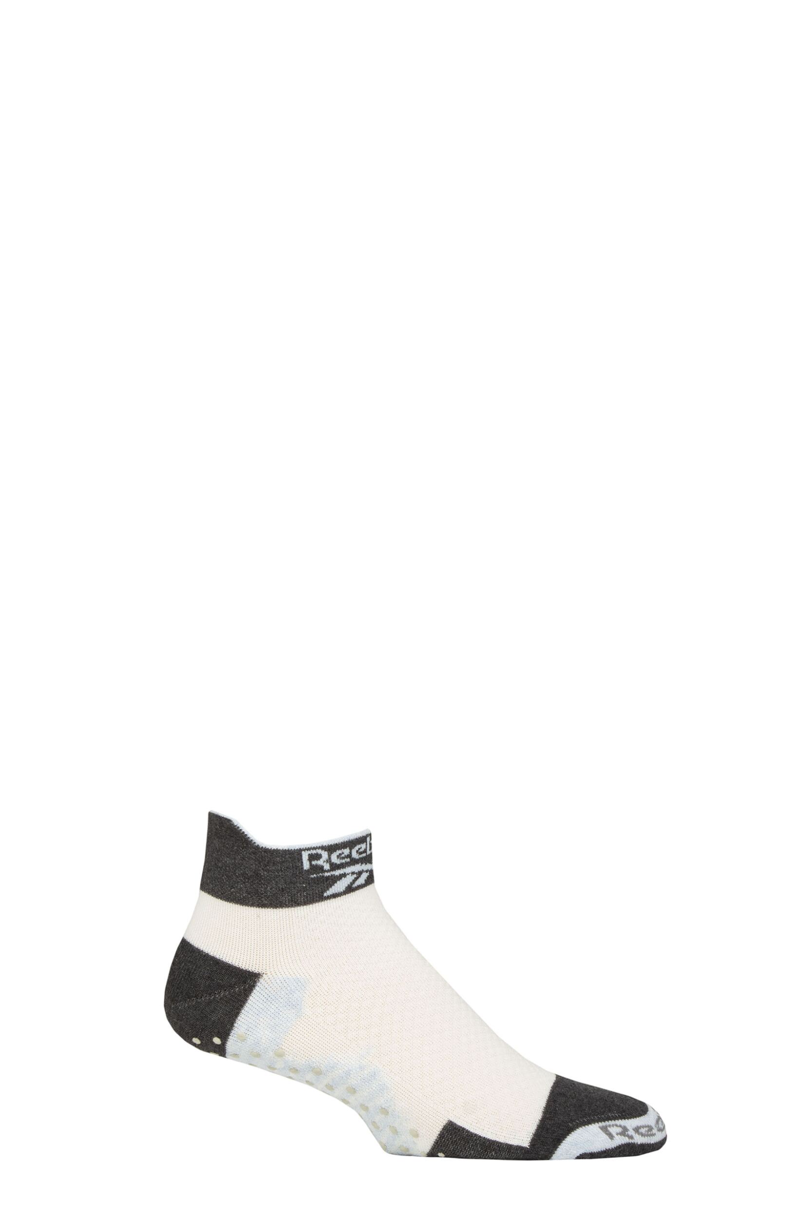 Mens and Women's 1 Pair Reebok Technical Cotton Ankle Technical Yoga Socks White / Black 4.5-6 UK