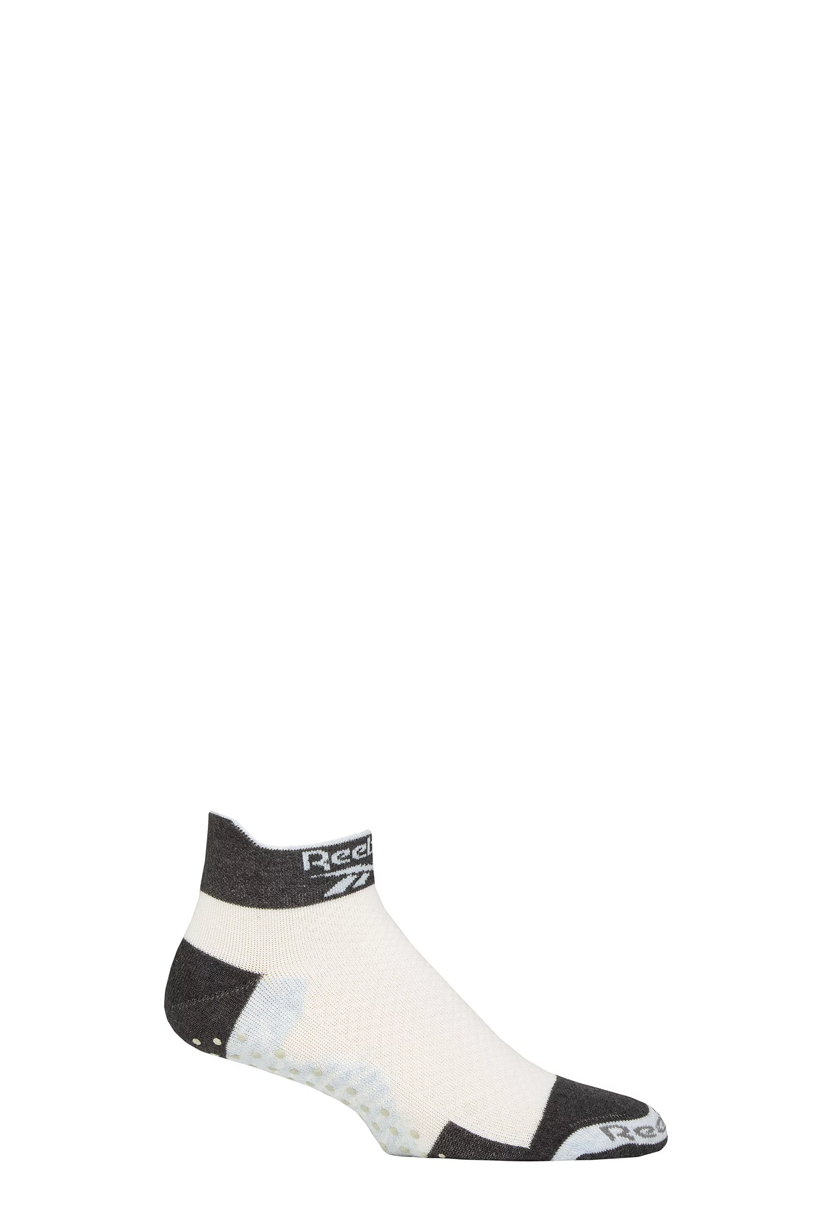 Mens and Women's 1 Pair Reebok Technical Cotton Ankle Technical Yoga Socks White / Black 6.5-8 UK
