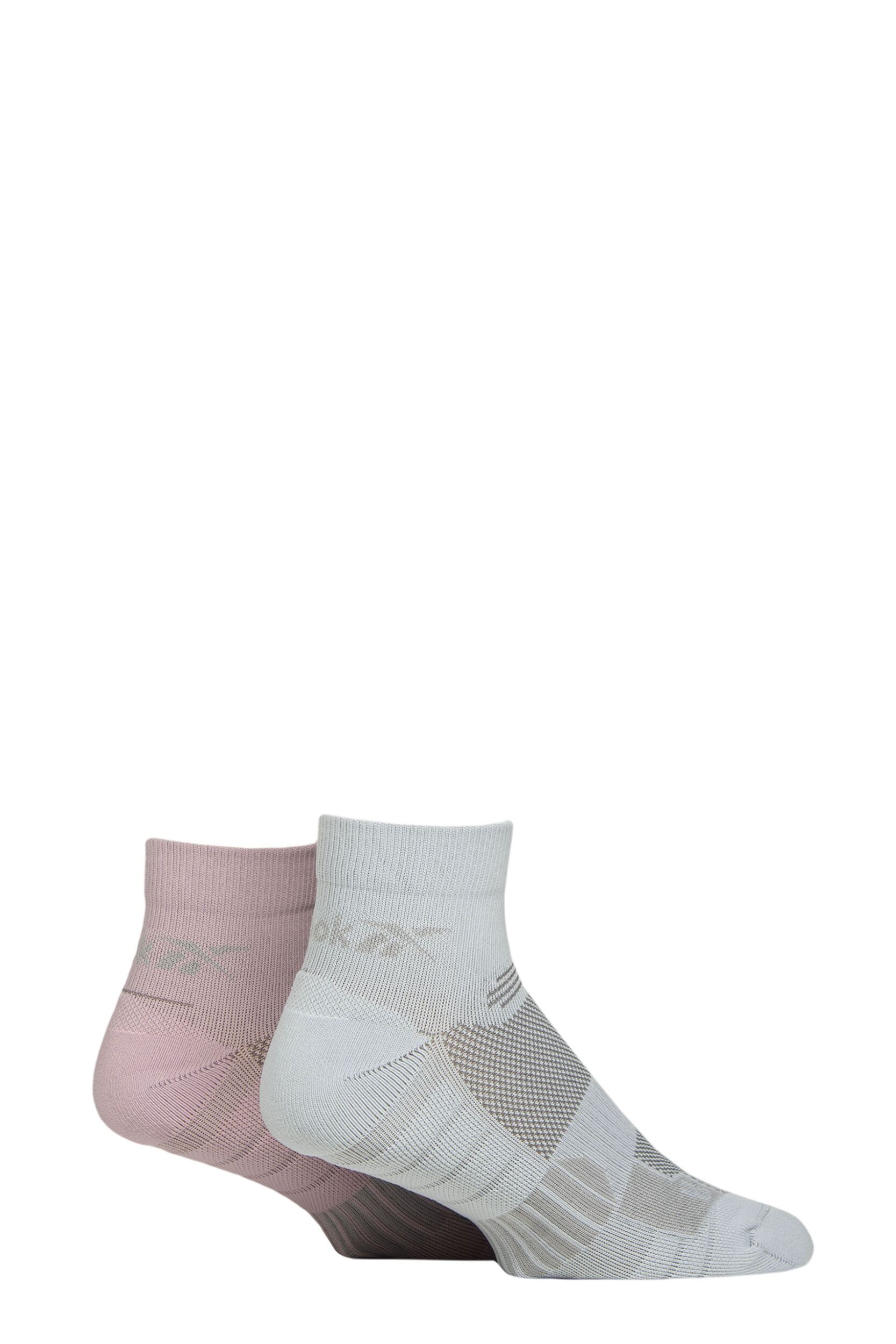 Mens and Women's 2 Pair Reebok Technical Recycled Ankle Technical Cycling Socks Light Blue / Sand 6.5-8 UK