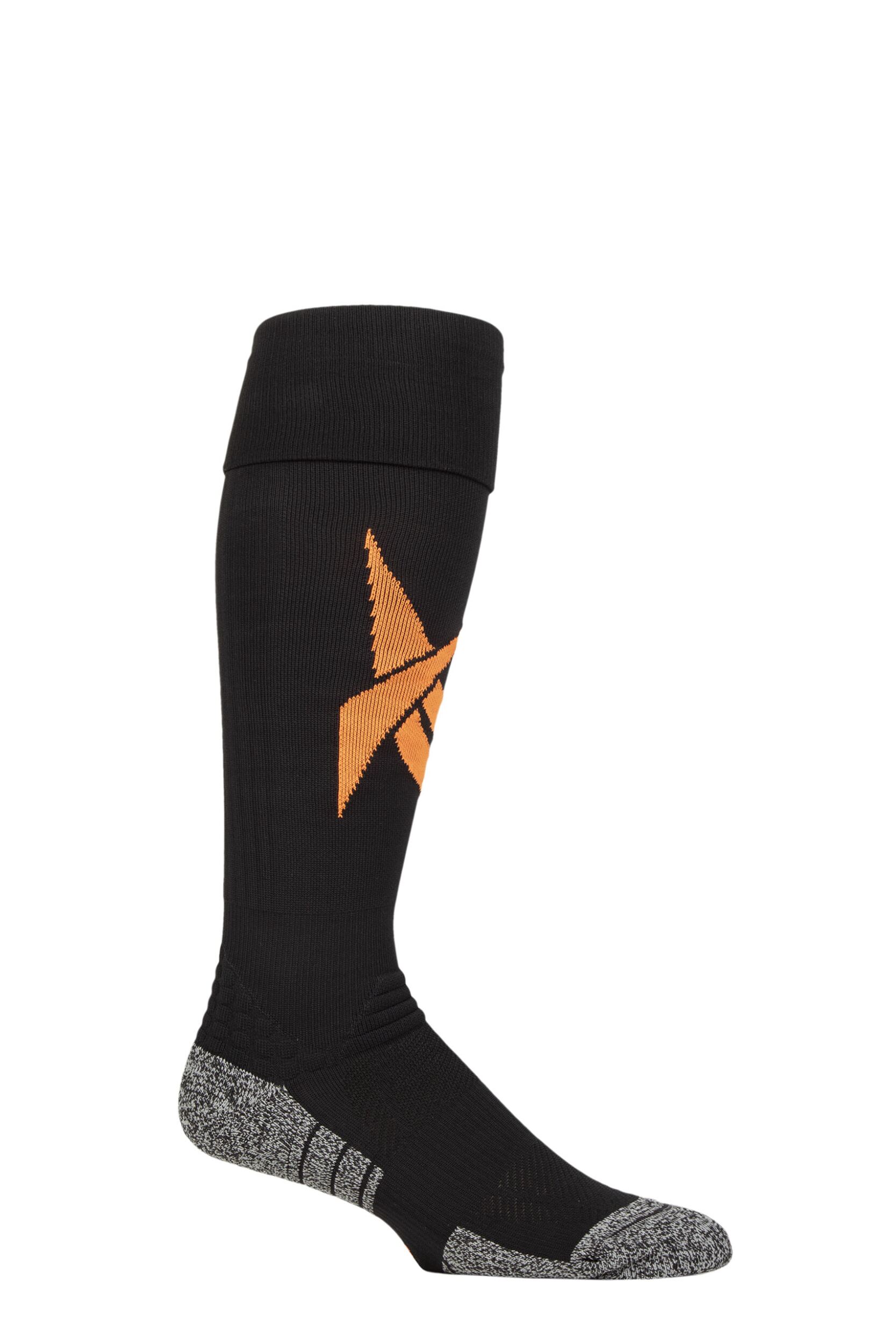 Mens and Women's 1 Pair Reebok Technical Recycled Long Technical Football Socks Black 2.5-3.5 UK