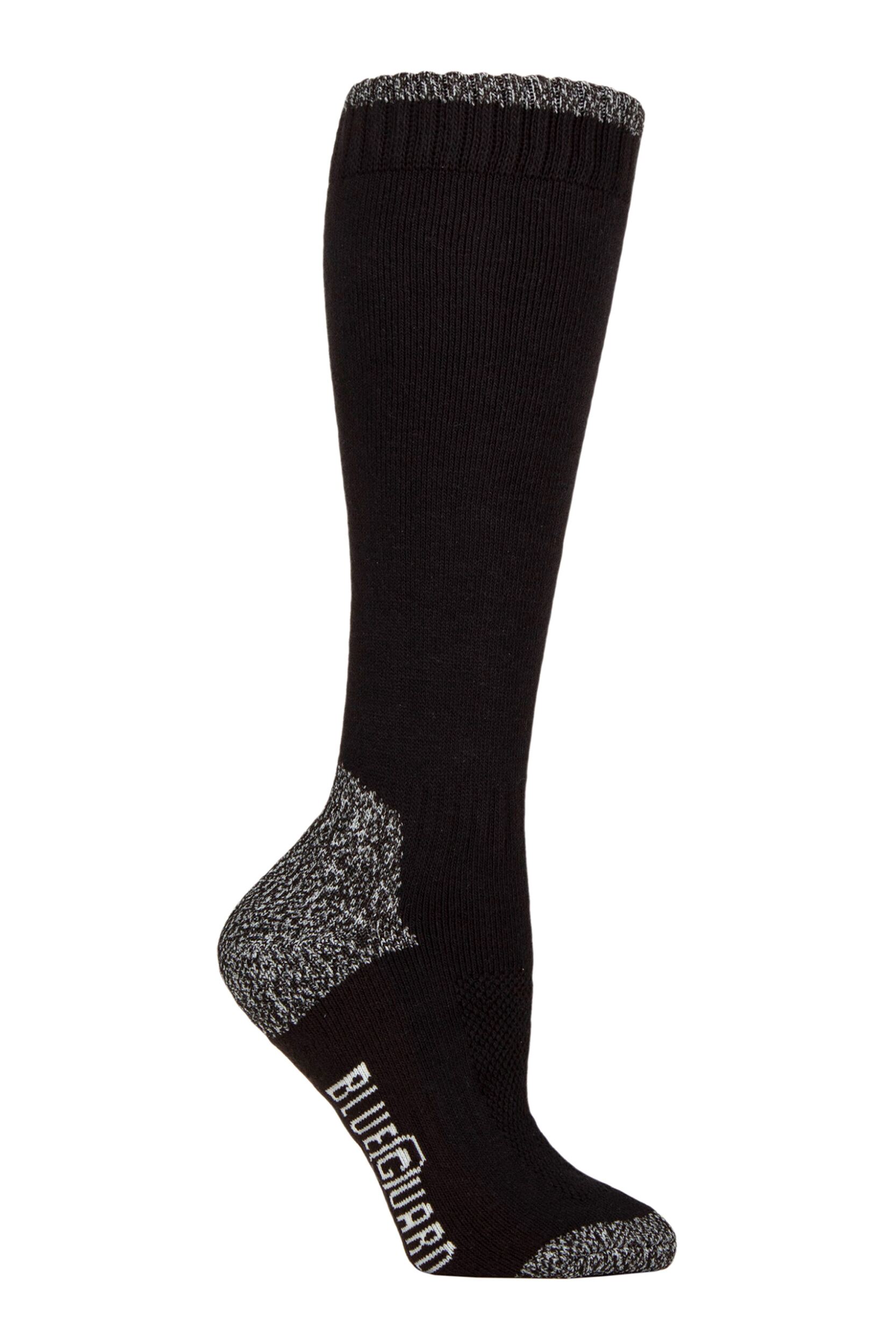 Women's 1 Pair SOCKSHOP BlueGuard RHS Royal Horticultural Society Cotton Gardening Long Boot Socks Black 4-8 Women's