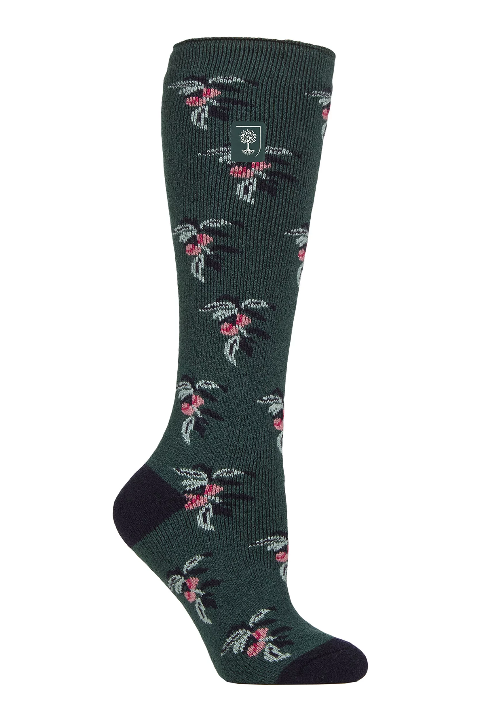 Women's 1 Pair SOCKSHOP Heat Holders 1.6 TOG Lite RHS The Royal Horticultural Society Thermal Wellington Boot Socks Fruit Teal 4