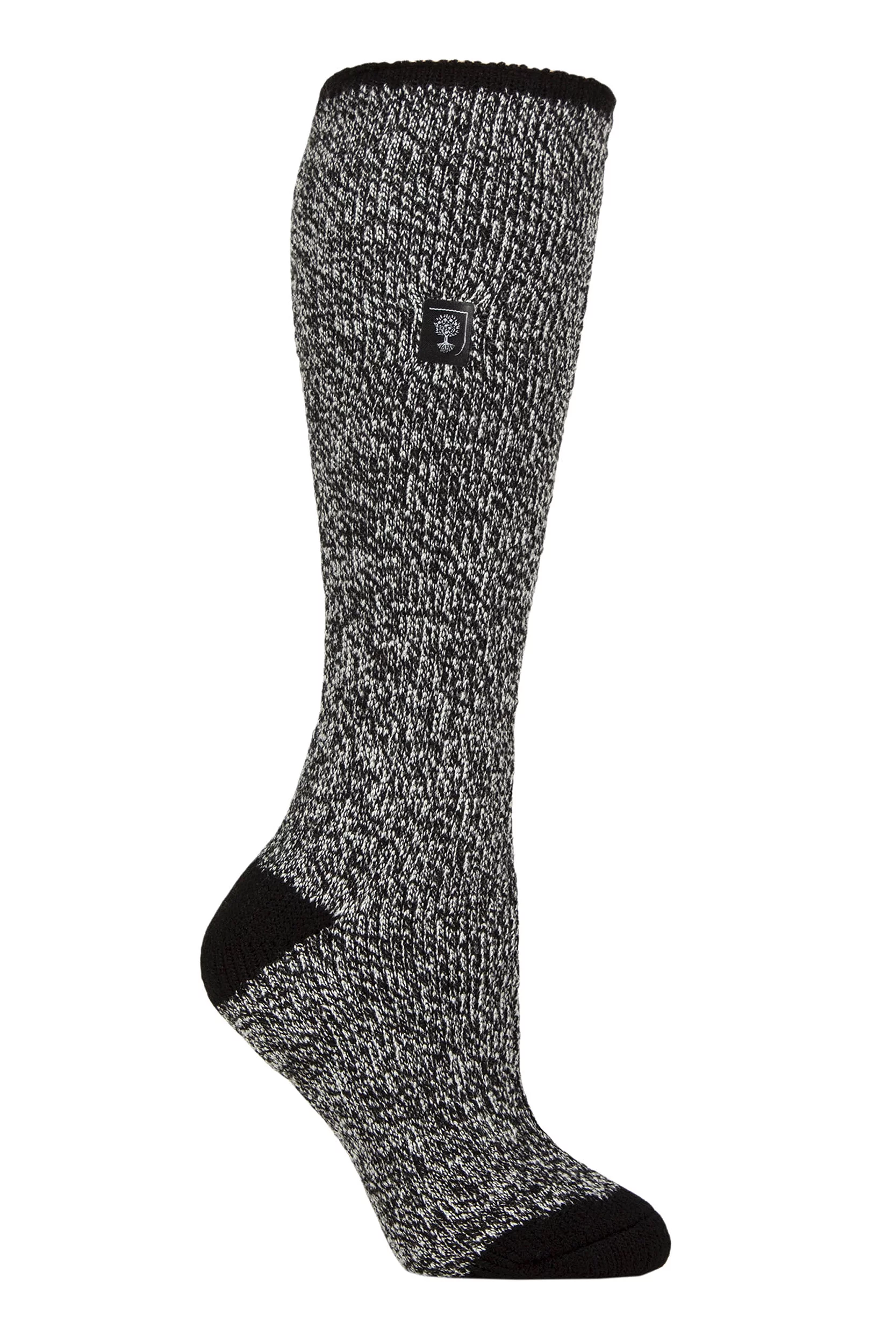 Women's 1 Pair SOCKSHOP Heat Holders 2.3 TOG Original RHS The Royal Horticultural Society Thermal Wellington Boot Socks Black Twist 4