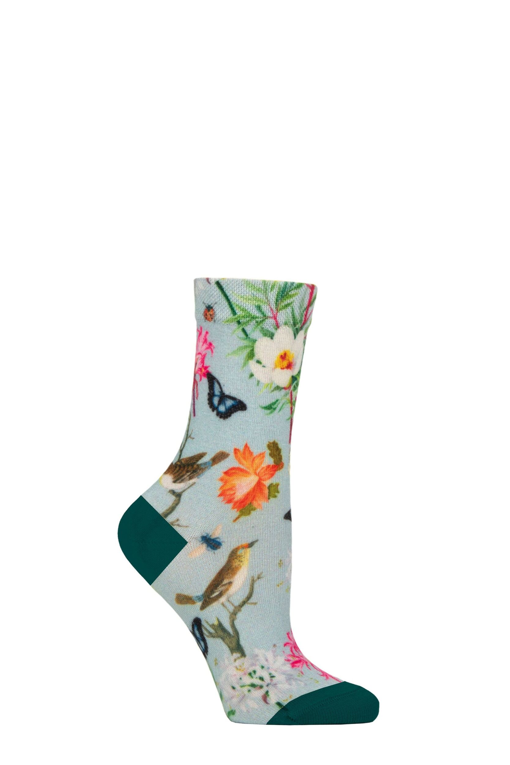 Women's 1 Pair SOCKSHOP RHS Royal Horticultural Society Patterned Socks Flowers / Birds 4-8
