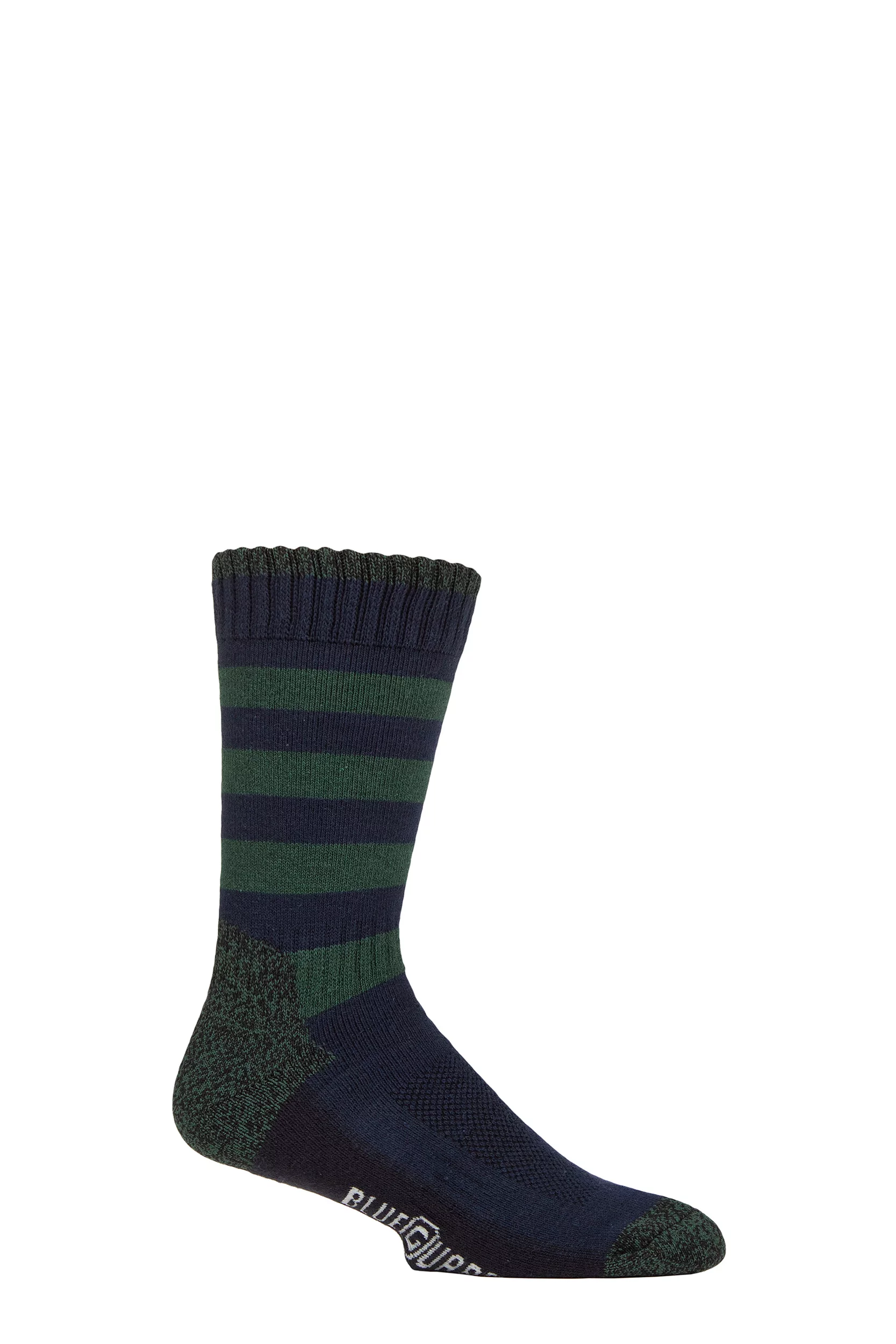 Mens 1 Pair SOCKSHOP BlueGuard RHS Royal Horticultural Society Cotton Gardening Boot Socks Stripe Navy 6