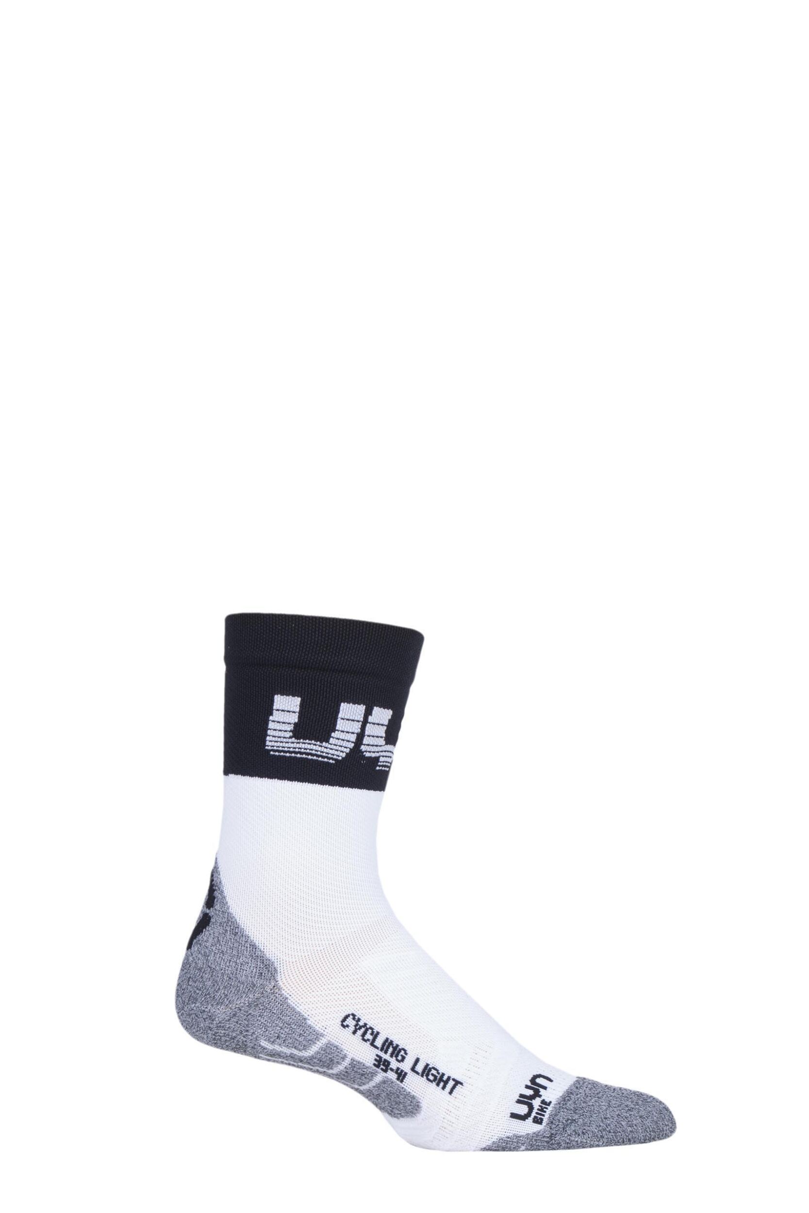 1 Pair White Cycling Light Weight Socks Men's 3-5.5 Mens - UYN