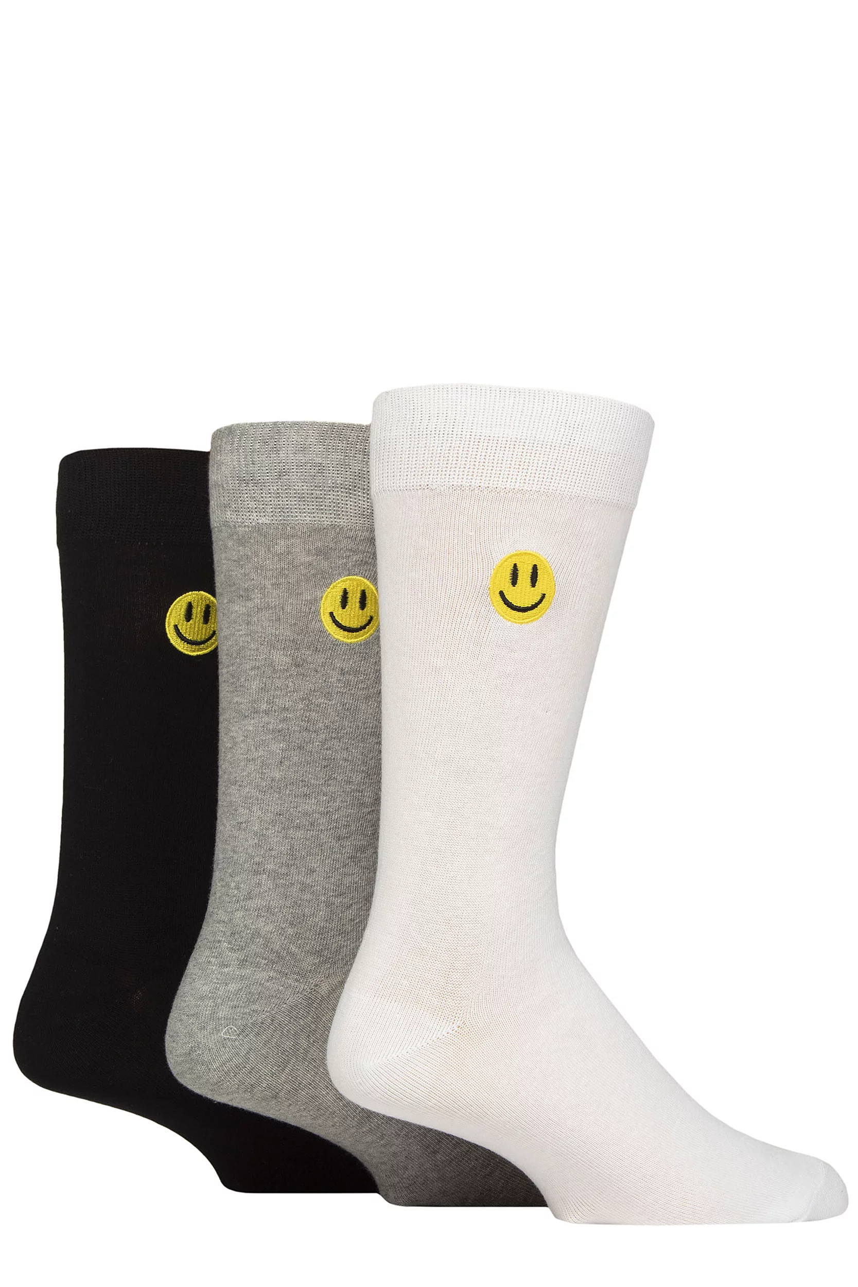 Mens 3 Pair SOCKSHOP Wildfeet Embroidered Socks Smiles 7
