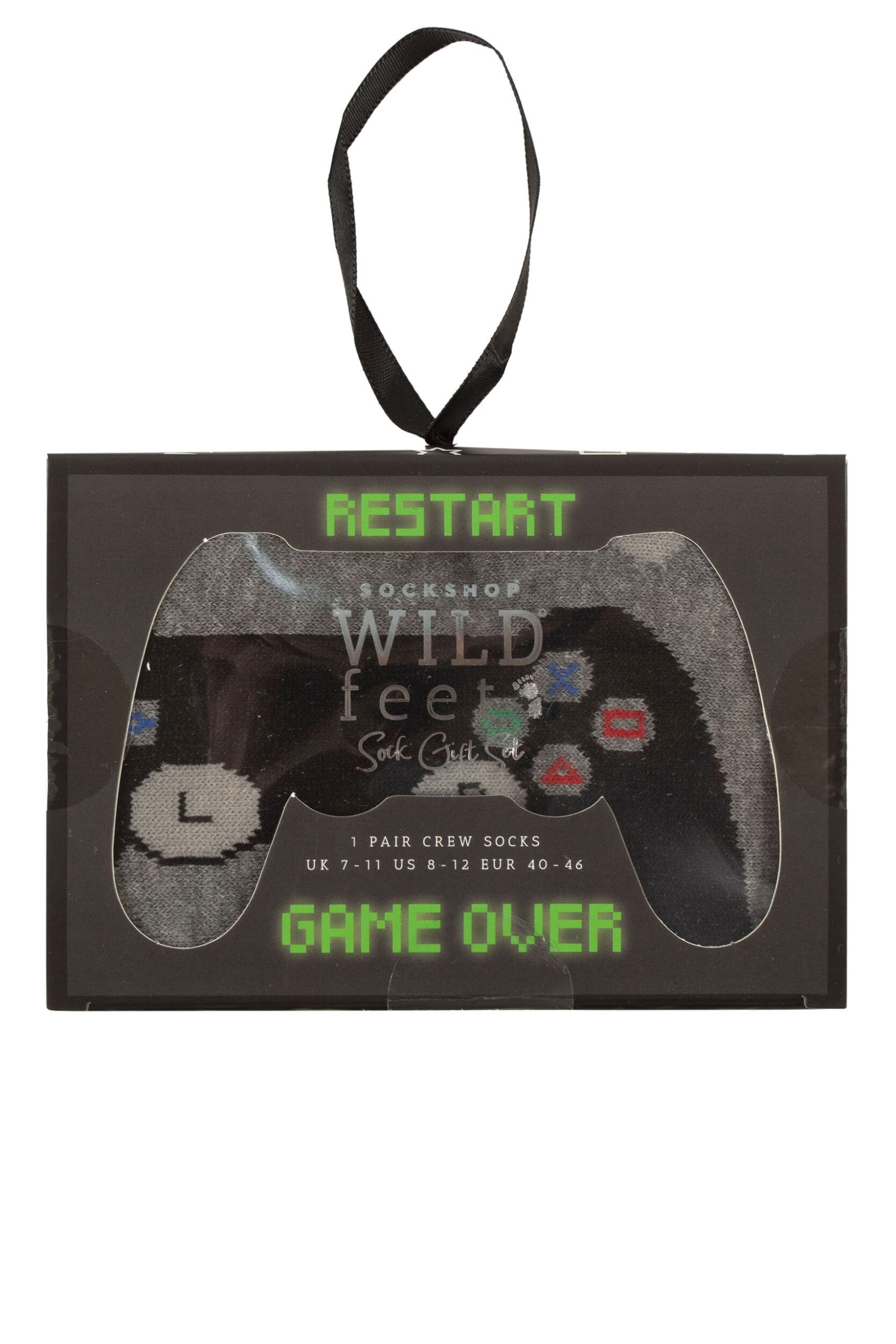 Mens  1 Pair SOCKSHOP Wildfeet Man Cave Gift Boxed Socks Games Controller 7-11 Mens