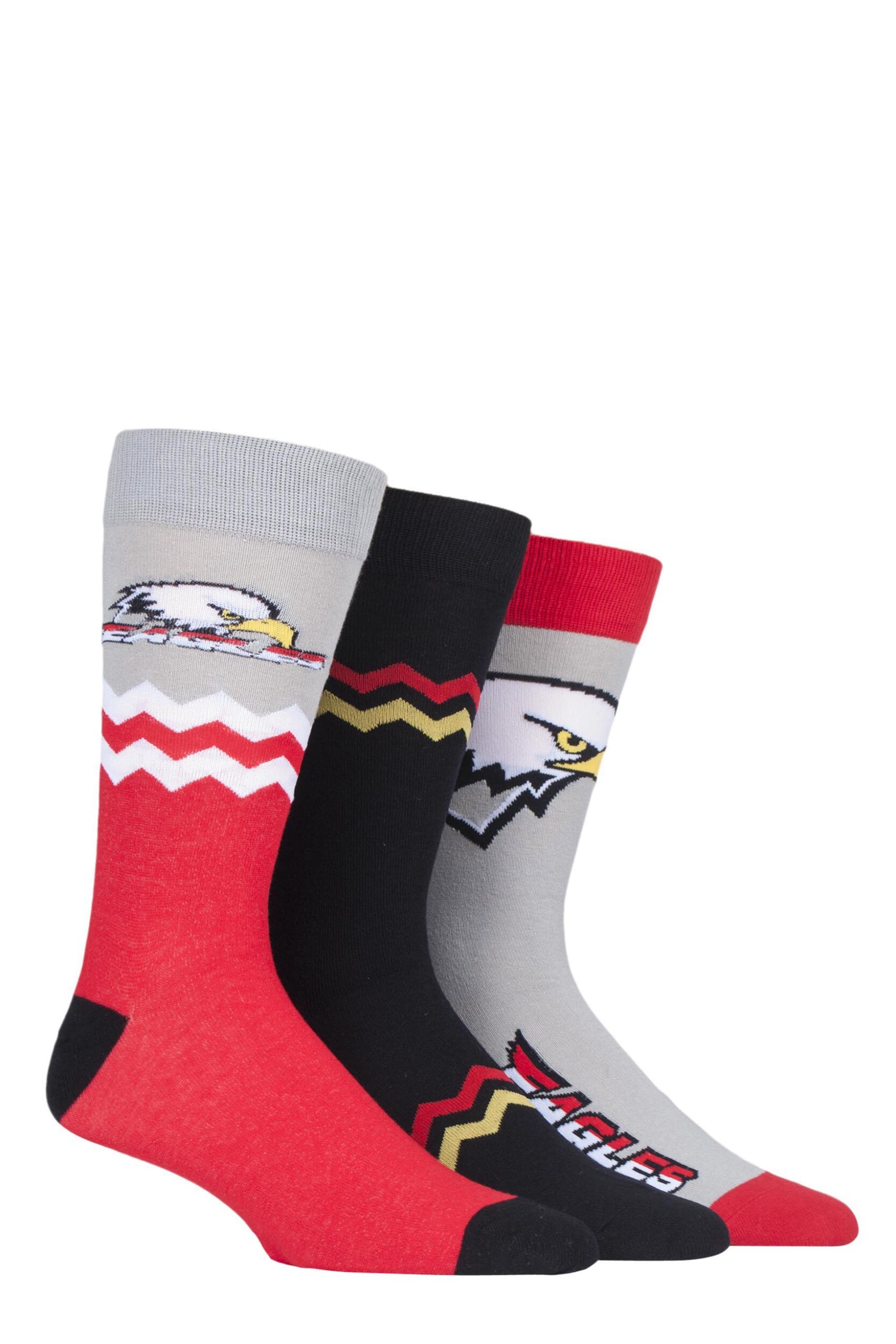 3 Pair Eagles Novelty Cotton Socks Men's 7-11 Mens - Wild Feet