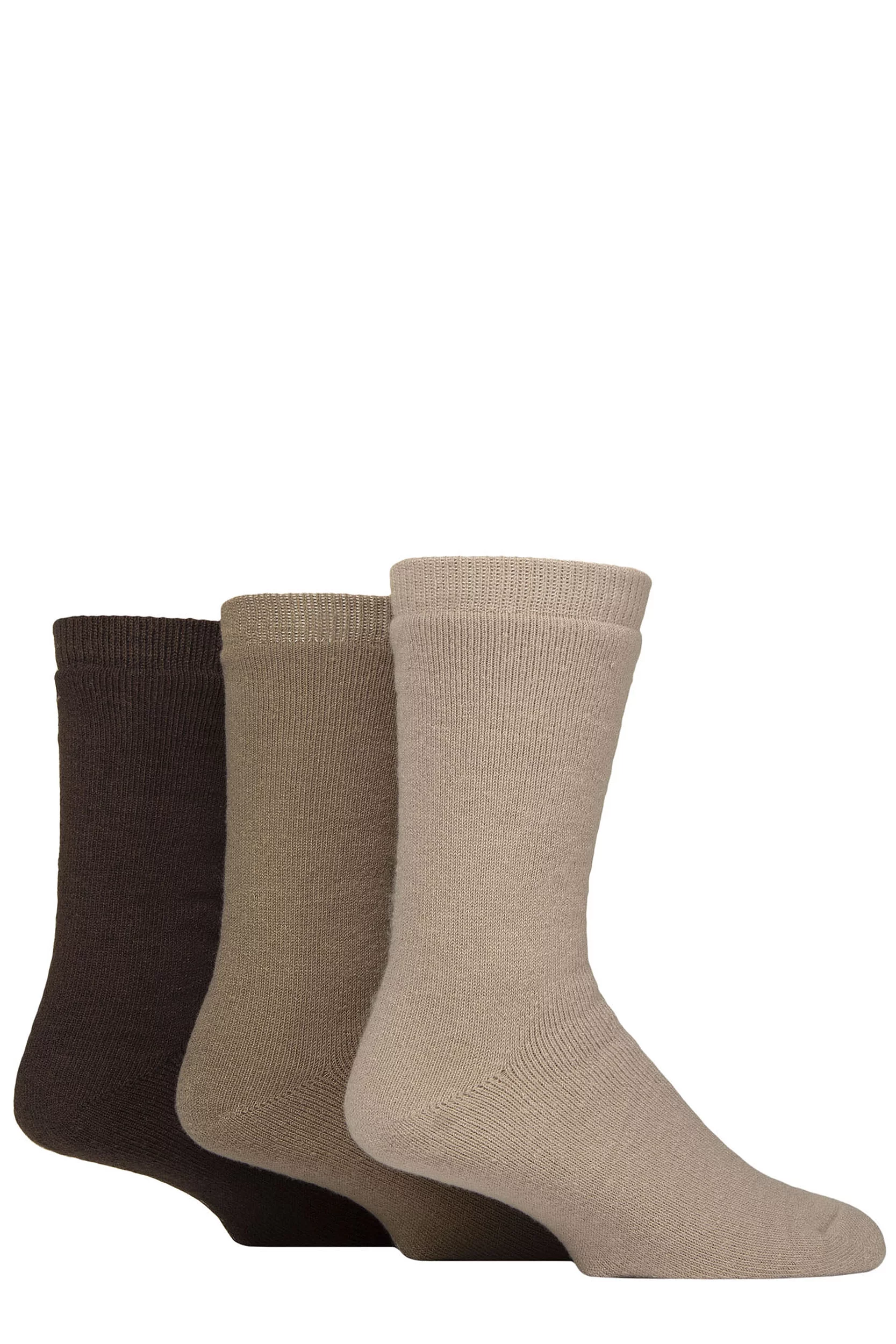 Mens 3 Pair SOCKSHOP Wildfeet Thermal Boot Socks Sand / Beige / Brown 7-11 Mens