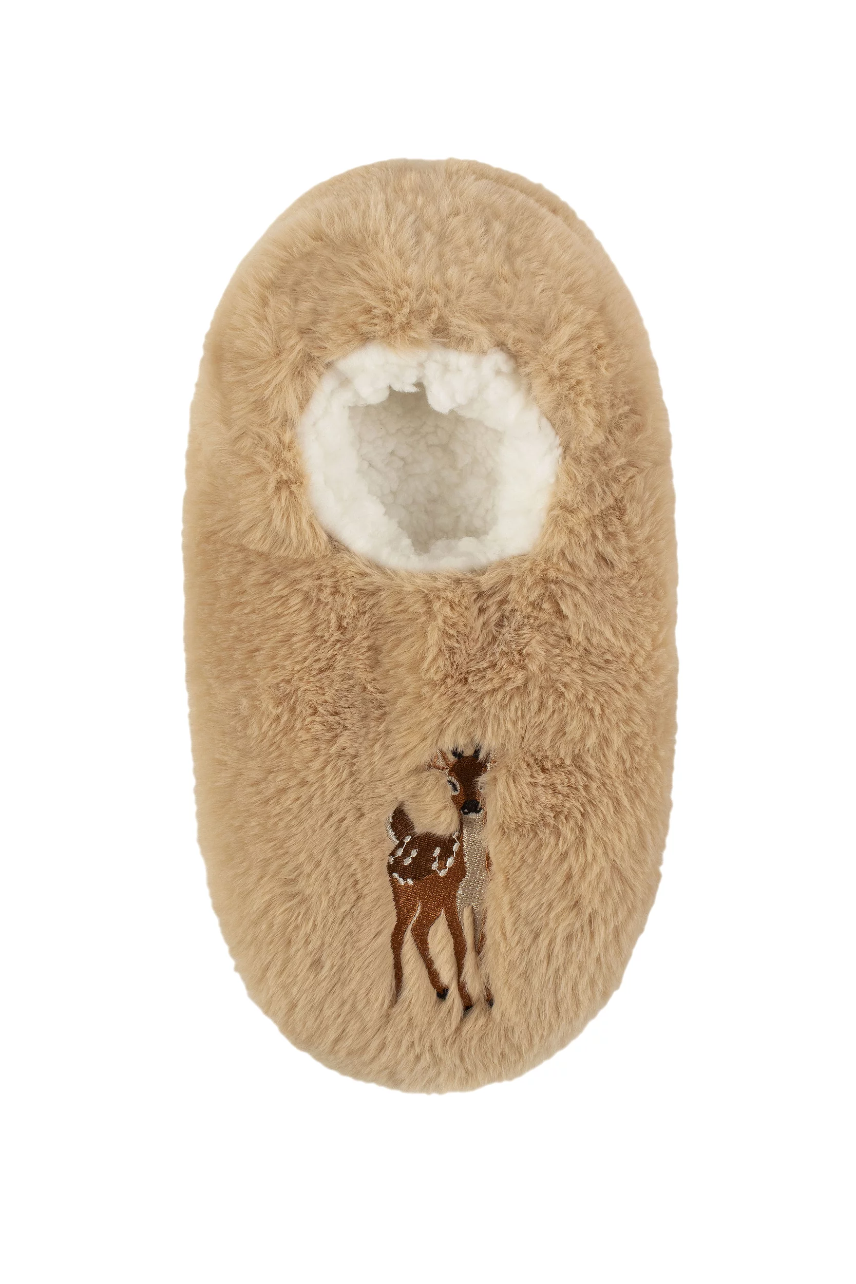 Women's 1 Pair SOCKSHOP Wildfeet Novelty Slippers Fawn 4