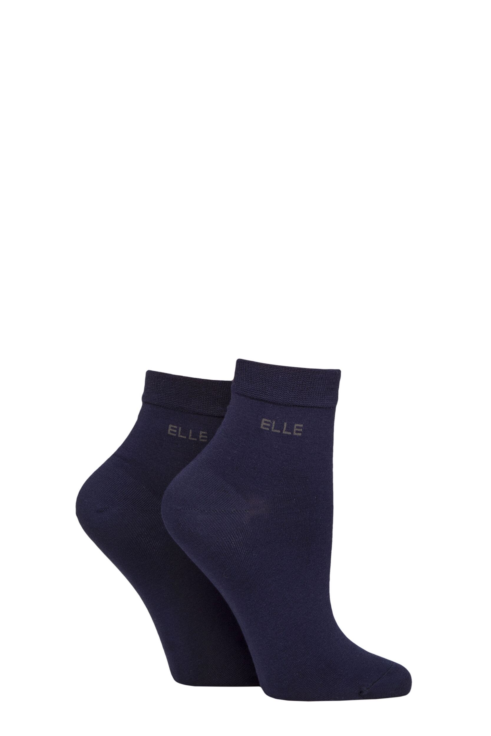Women's 2 Pair Elle Bamboo Anklet Socks Navy 4-8