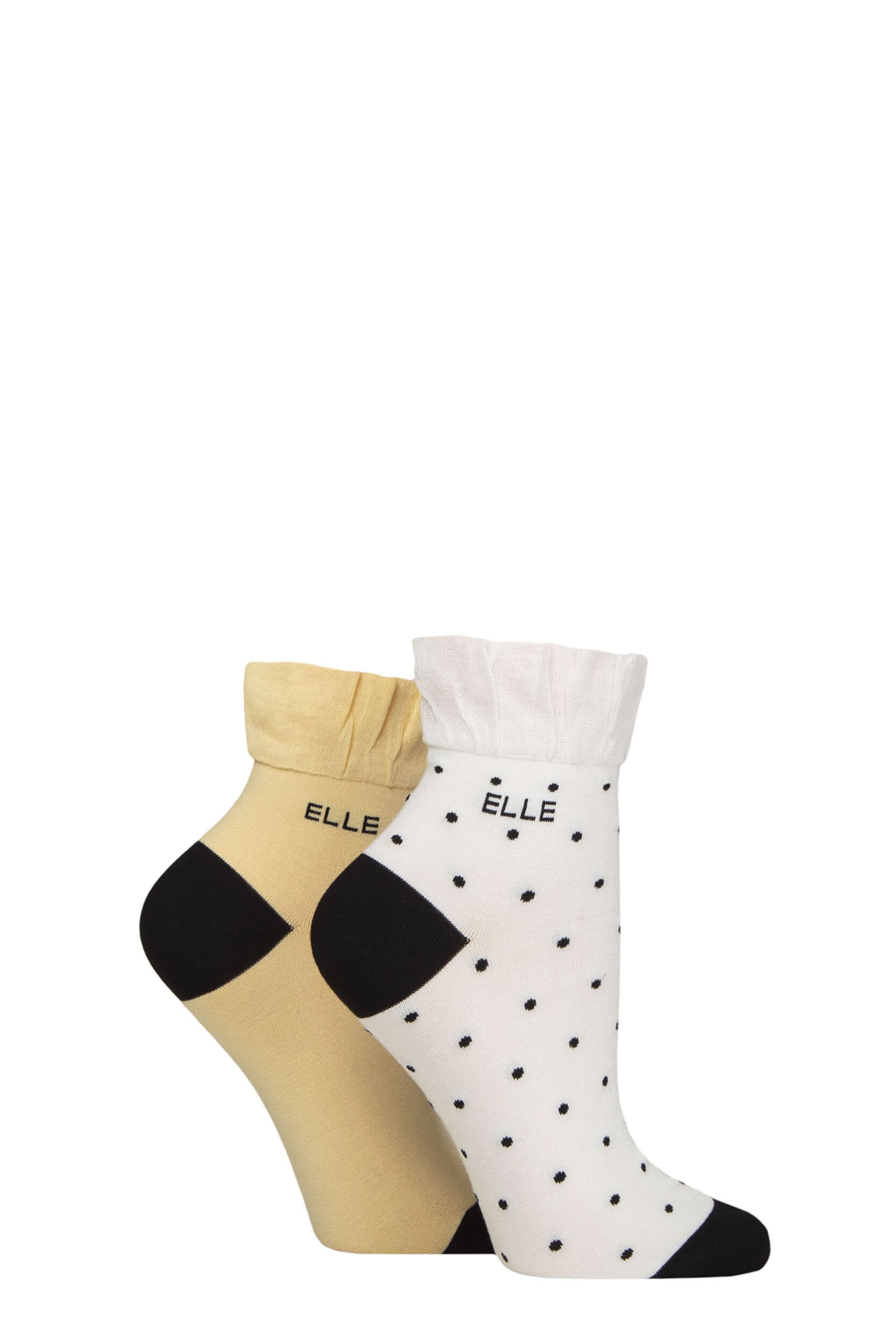 Women's 2 Pair Elle Bamboo Anklet Socks Daisy Dream Spot 4-8