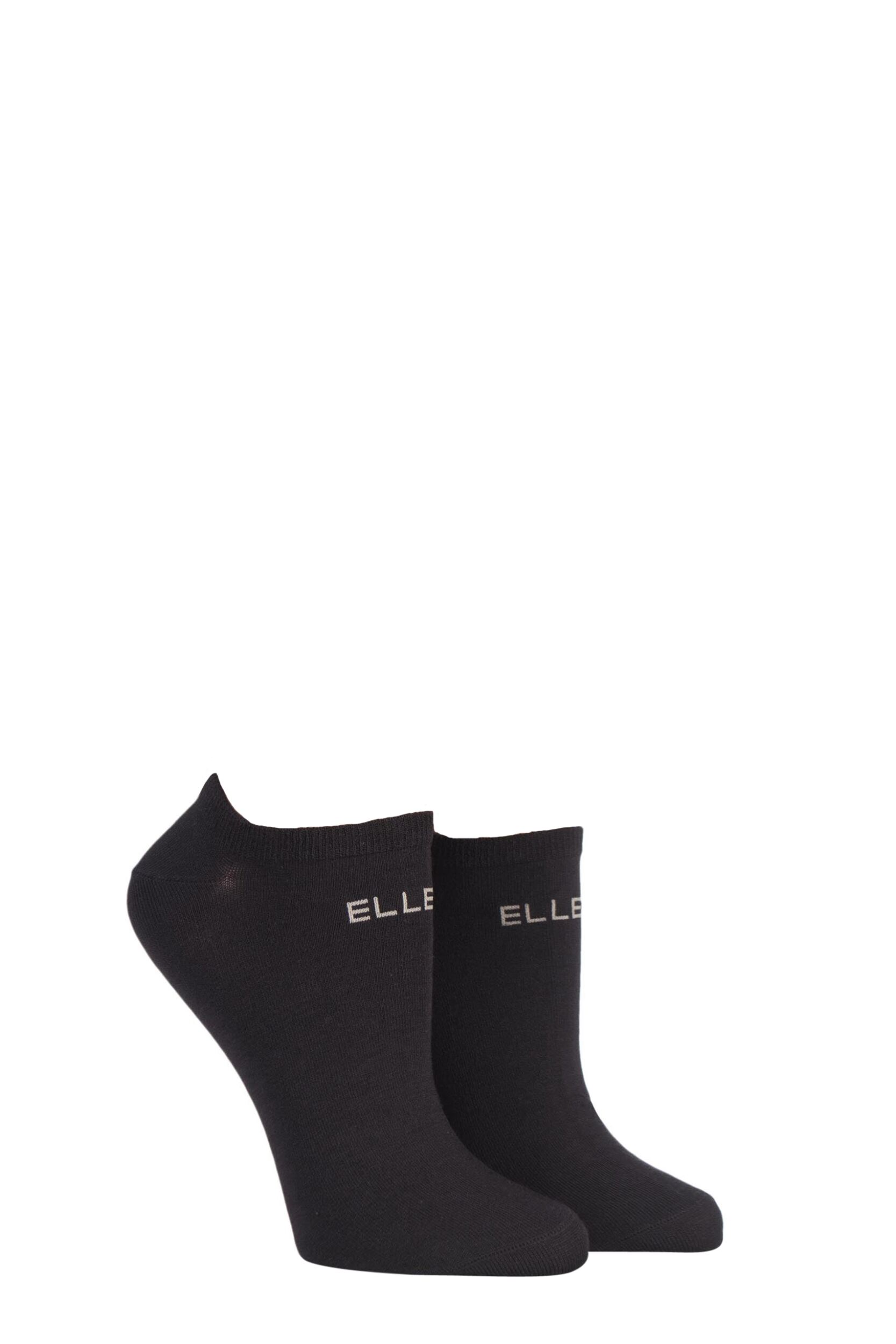 2 Pair Cocoa Plain Bamboo No Show Socks Ladies 4-8 Ladies - Elle