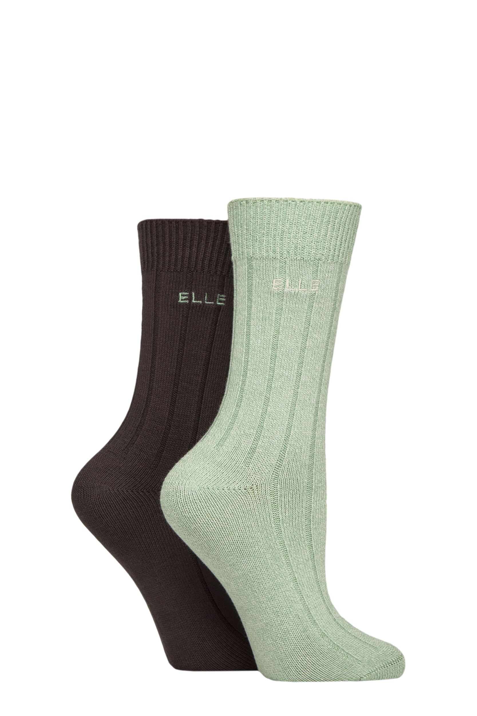 Women's 2 Pair Elle Ribbed Bamboo Boot Socks Forager 4-8