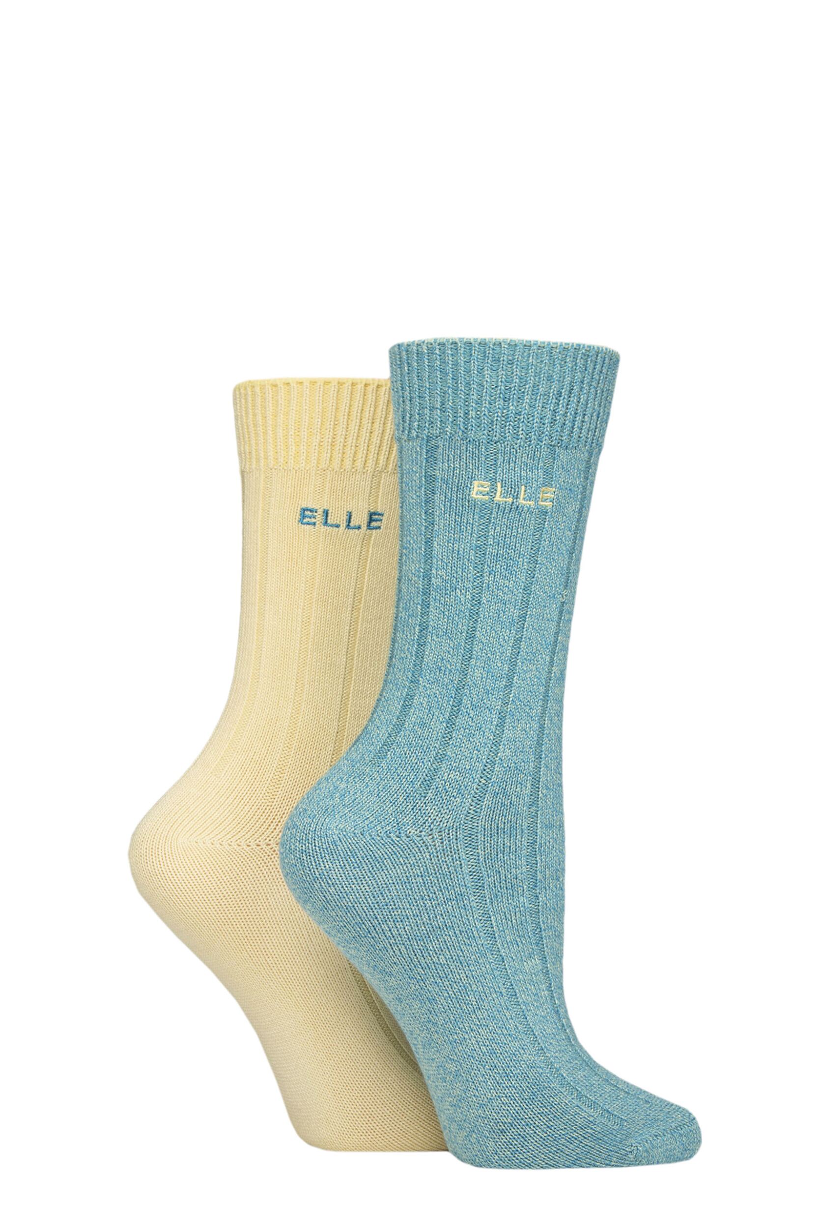 Women's 2 Pair Elle Ribbed Bamboo Boot Socks Storm 4-8