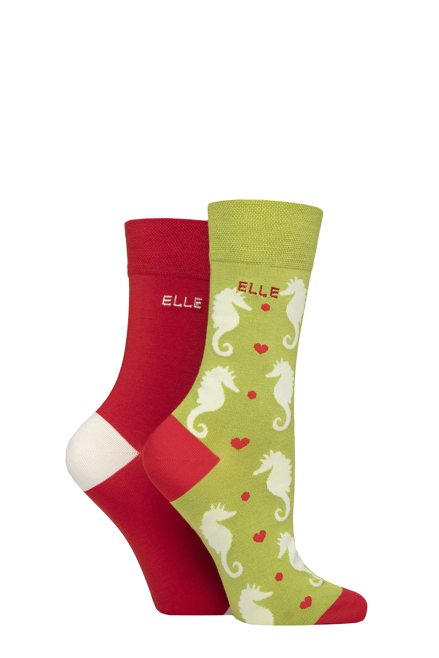 Women's 2 Pair Elle Bamboo Patterned and Plain Socks Coastal Joy 4
