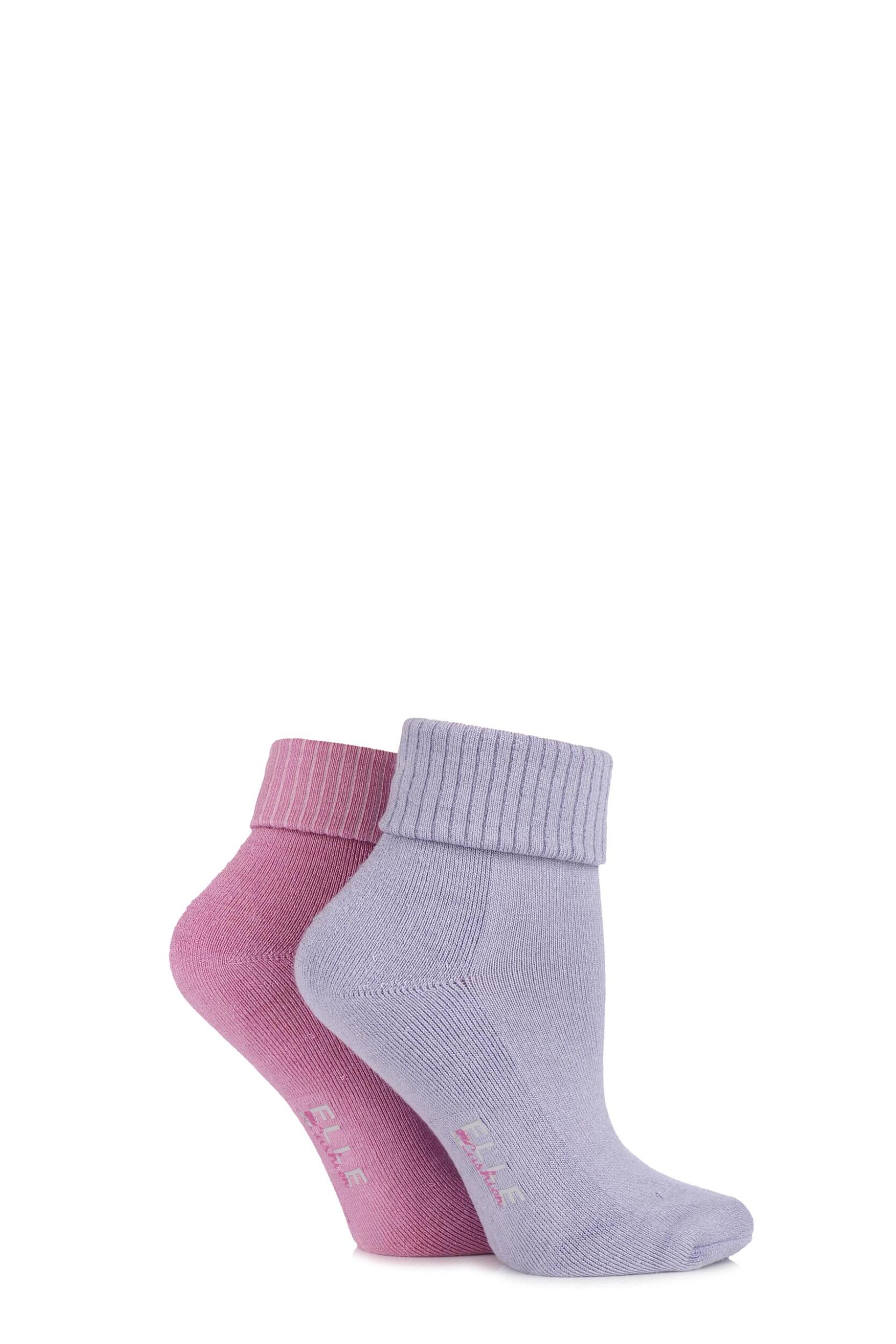 Ladies 2 Pair Elle Bamboo Ankle Socks With Cushion Sole | eBay